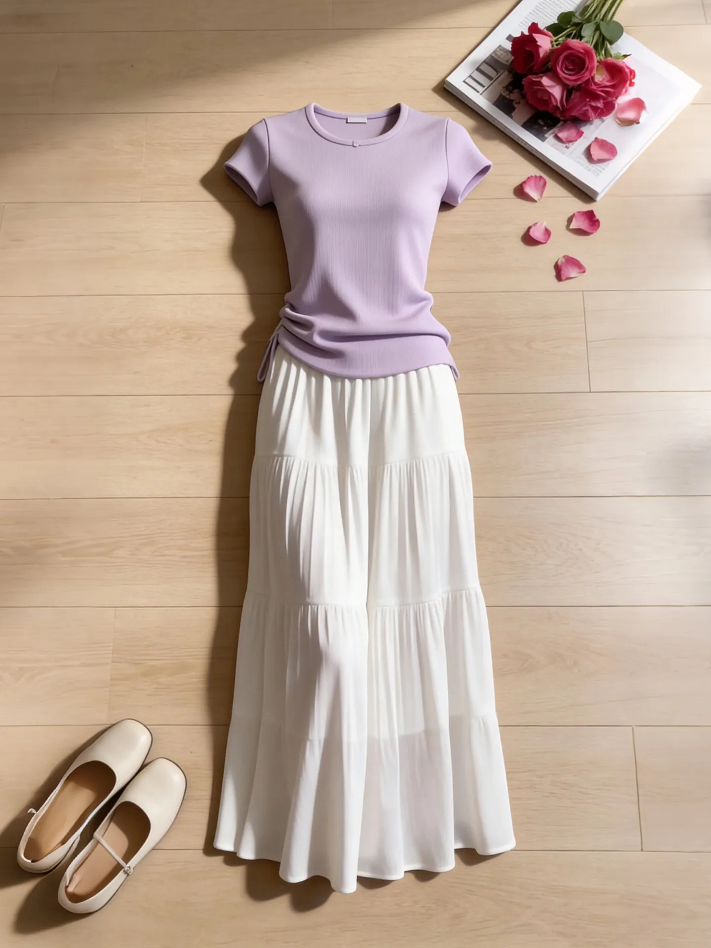 Light Purple Knitted Short Sleeve T-Shirt And Skirt Set Women's Fashionable Versatile Summer Outfit Korean Style Half-length ...
Light Purple Knitted Short Sleeve T-Shirt And Skirt Set Women's Fashionable Versatile Summer Outfit Korean Style Half-length ...
