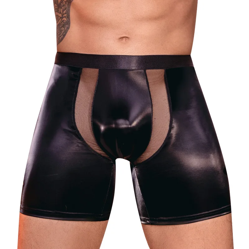 Sexy Men's Boxers Pu Leather Splicing Mesh Transparent Underwear U Convex Underpants Tight Oil Shiny Glossy Seamless Panties
Sexy Men's Boxers Pu Leather Splicing Mesh Transparent Underwear U Convex Underpants Tight Oil Shiny Glossy Seamless Panties