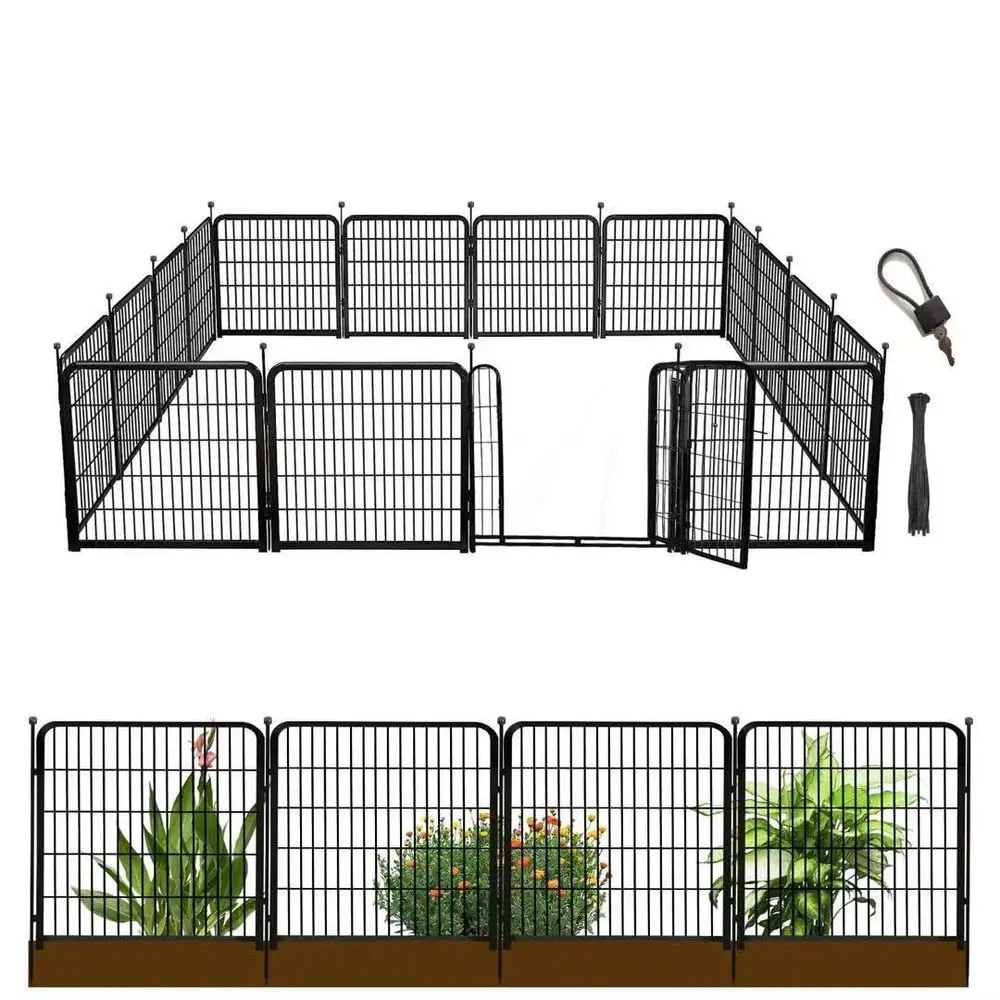 Tall Garden Fence with Gate 48 inH27 inL 12 Panels Total 26.6 FtL, Garden Fencing to Keep Dogs Out, Heavy Duty Iron Metal Anima
Tall Garden Fence with Gate 48 inH27 inL 12 Panels Total 26.6 FtL, Garden Fencing to Keep Dogs Out, Heavy Duty Iron Metal Anima