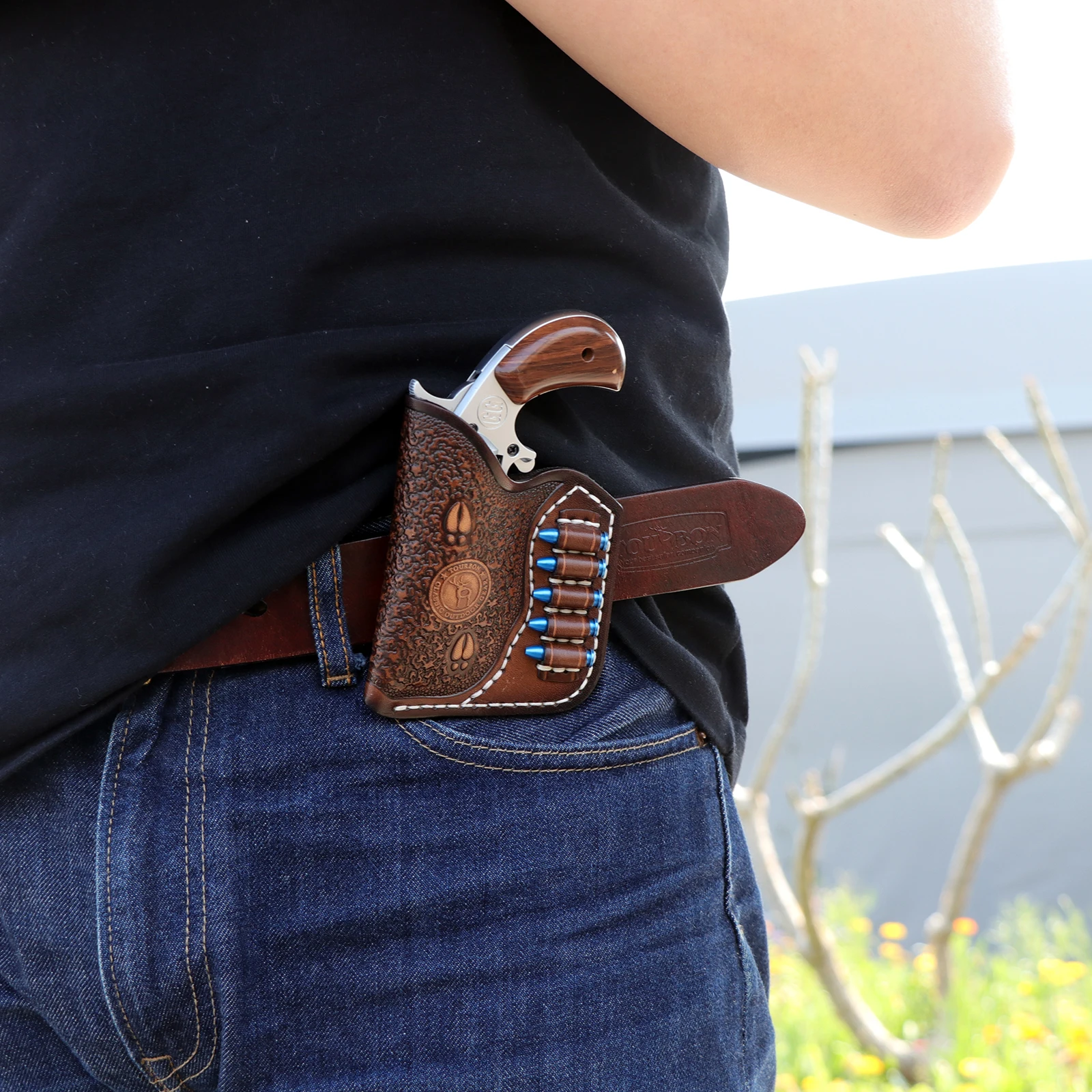 Tourbon Hunting Accessories Leather Holster Handgun Holder Pistol Pouch for NAA Mini Revolver w/ .22 Ammo Slots Clip on Belt
Tourbon Hunting Accessories Leather Holster Handgun Holder Pistol Pouch for NAA Mini Revolver w/ .22 Ammo Slots Clip on Belt