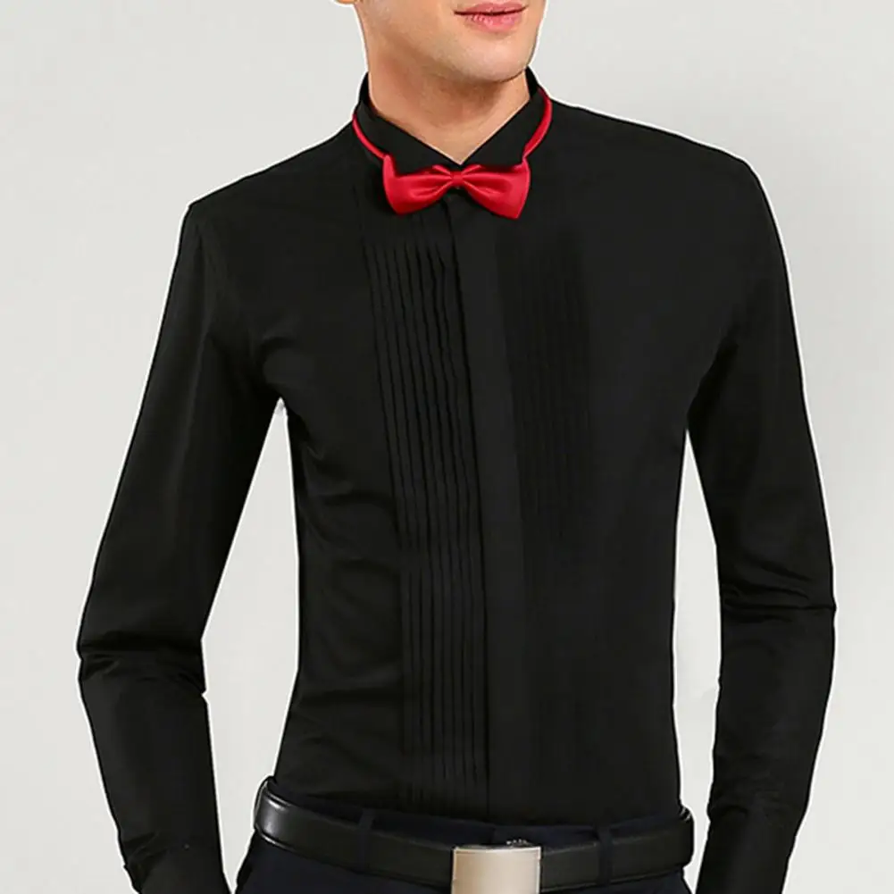 Stylish Men Button-up Shirt Elegant Formal Wedding Party Shirt with Bow Tie Long Sleeve Lapel Button-up Groomsmen Attire Solid
Stylish Men Button-up Shirt Elegant Formal Wedding Party Shirt with Bow Tie Long Sleeve Lapel Button-up Groomsmen Attire Solid