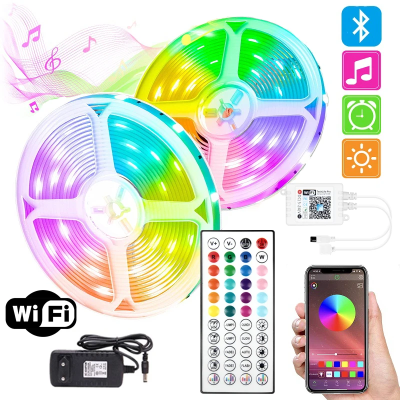 DC24V RGB Led WIFI Control Led Strip Alexa Home Magic Type for TV Background Bluetooth 5050 Light with Remote светодиодная лента
DC24V RGB Led WIFI Control Led Strip Alexa Home Magic Type for TV Background Bluetooth 5050 Light with Remote светодиодная лента