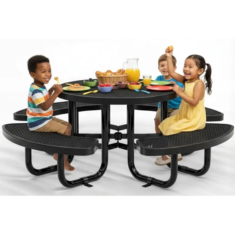 Durable 38 Metal Picnic Table with Umbrella Hole, Adjustable Seats for Kids, Suitable for School, Park, and Playground (Black, E
Durable 38 Metal Picnic Table with Umbrella Hole, Adjustable Seats for Kids, Suitable for School, Park, and Playground (Black, E