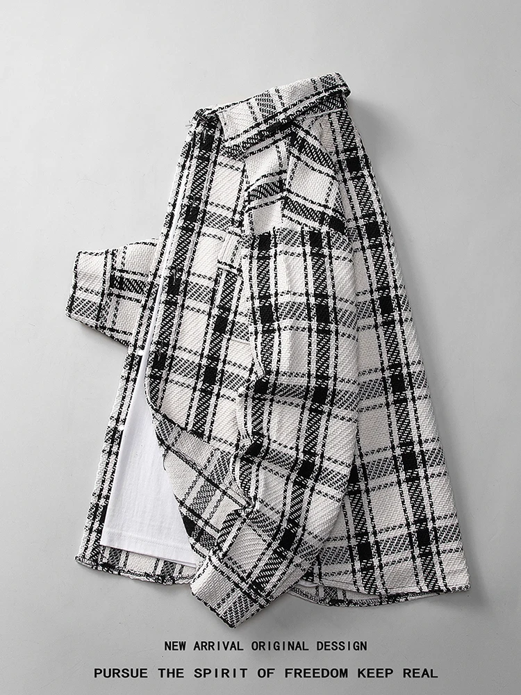 Preppy Plaid Jaet Men's Loose Fit irt Sle American Boyfriend Coat Spring Autumn Faion High End Versatile Outerwear
Preppy Plaid Jaet Men's Loose Fit irt Sle American Boyfriend Coat Spring Autumn Faion High End Versatile Outerwear