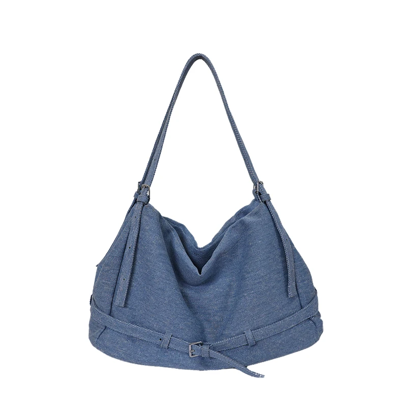 Oversized Soft Denim Shoulder Bag With Dual Adjustable Metal Buckle Straps Large Storage Lazy Casual Daily Travel Crossbody Bag
Oversized Soft Denim Shoulder Bag With Dual Adjustable Metal Buckle Straps Large Storage Lazy Casual Daily Travel Crossbody Bag