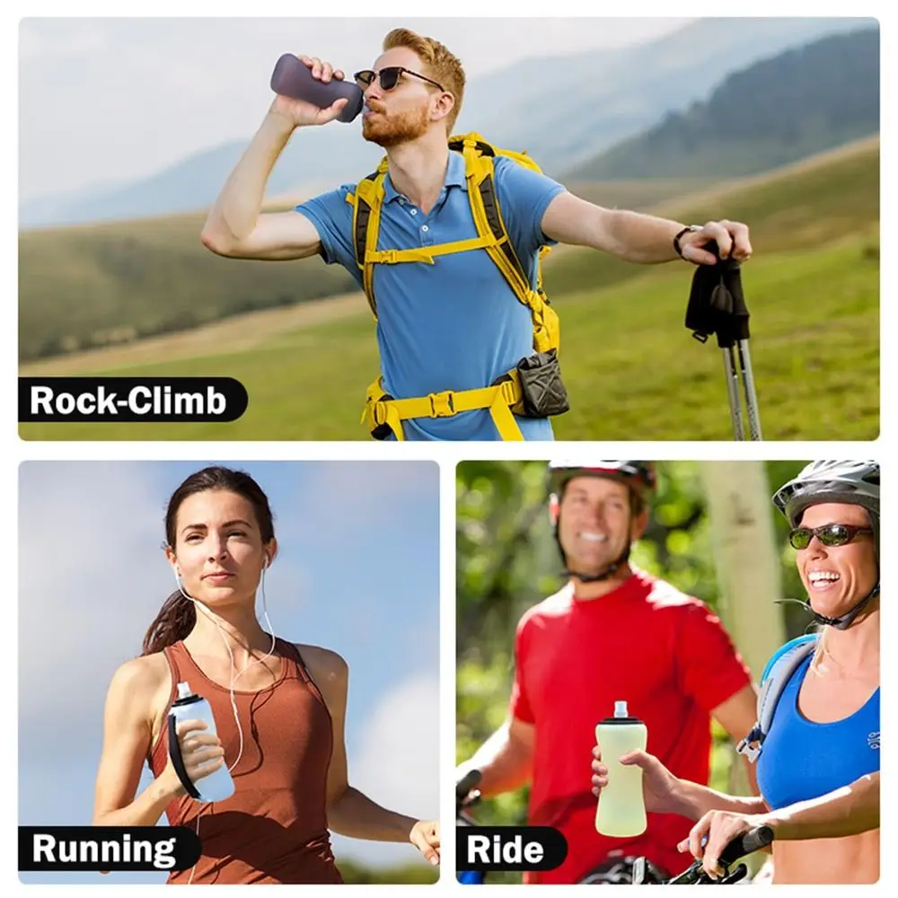 Handheld Collapsible Cycling Bottle 350ml Capacity Silicone Water Bottle Wide Mouth Hydration Bottle Gym
Handheld Collapsible Cycling Bottle 350ml Capacity Silicone Water Bottle Wide Mouth Hydration Bottle Gym