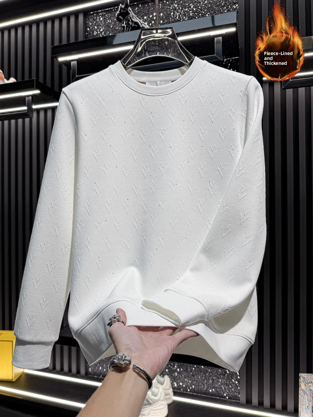 Men's round Neck Fleece Lined Thick Long Sleeve Sweatshirt Fashionable Casual Top Comfortable Cotton Blend Warmth Enhanced
Men's round Neck Fleece Lined Thick Long Sleeve Sweatshirt Fashionable Casual Top Comfortable Cotton Blend Warmth Enhanced