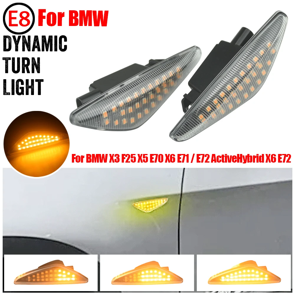 2PCS Smoke Dynamic Flowing LED Side Marker Signal Light For BMW 09-10 X5 E70 07-13 ActiveHybrid X6 E72 Sequential Blinker Lamp
2PCS Smoke Dynamic Flowing LED Side Marker Signal Light For BMW 09-10 X5 E70 07-13 ActiveHybrid X6 E72 Sequential Blinker Lamp