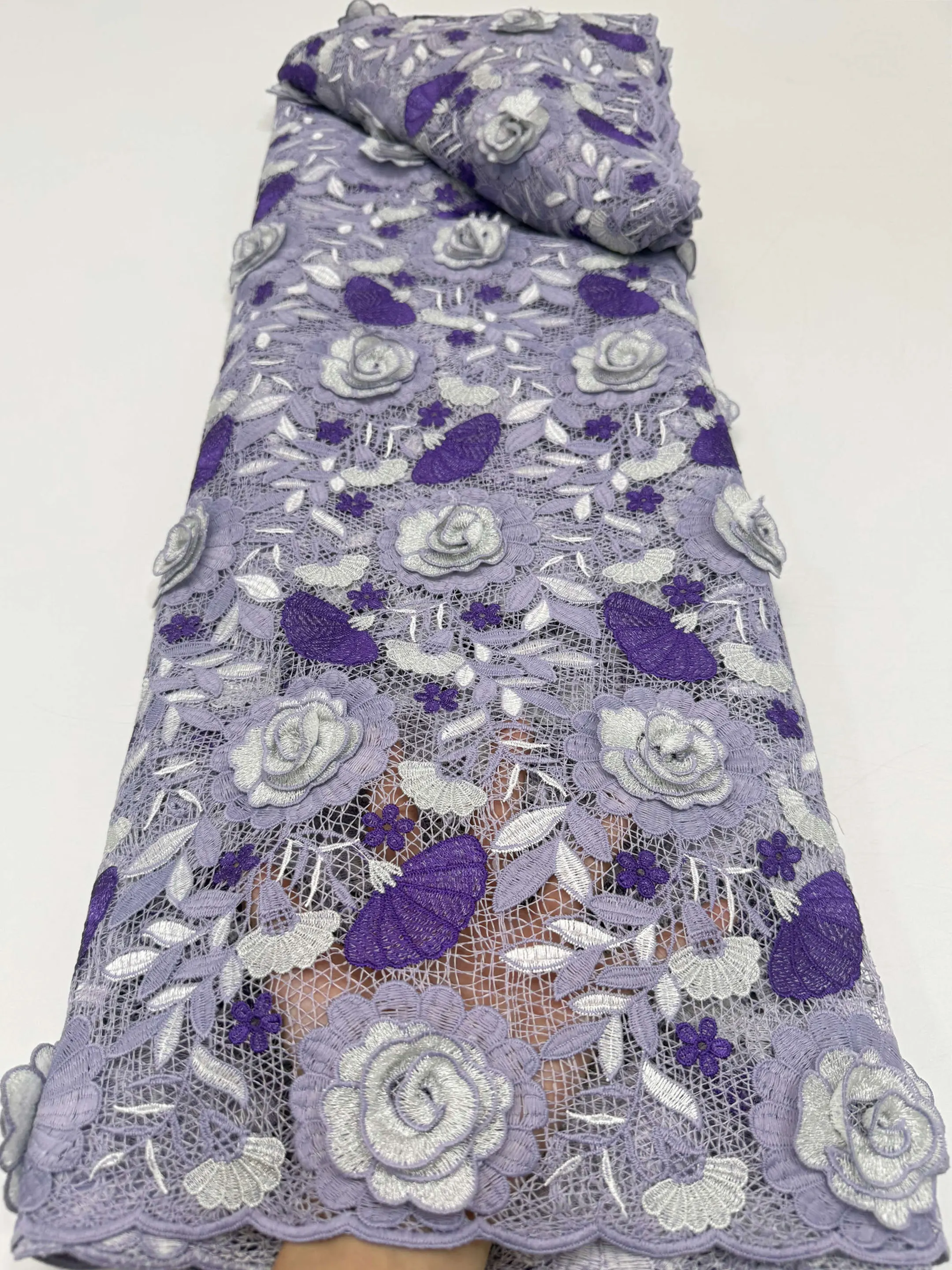 Purple Latest Styles Luxury Lace Fabric Printing 3D Flowers Embroidery Guipure French Material For Sewing Women Wedding G172-1
Purple Latest Styles Luxury Lace Fabric Printing 3D Flowers Embroidery Guipure French Material For Sewing Women Wedding G172-1