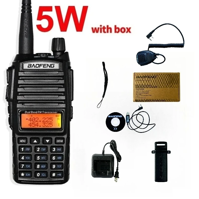 Real 8W Portable FM Radio Walkie Talkie Baofeng UV-82 Dual PTT Two-way Vhf Uhf Amateur Radios Receiver UV 82 Transmiter UV-5R 9R
Real 8W Portable FM Radio Walkie Talkie Baofeng UV-82 Dual PTT Two-way Vhf Uhf Amateur Radios Receiver UV 82 Transmiter UV-5R 9R