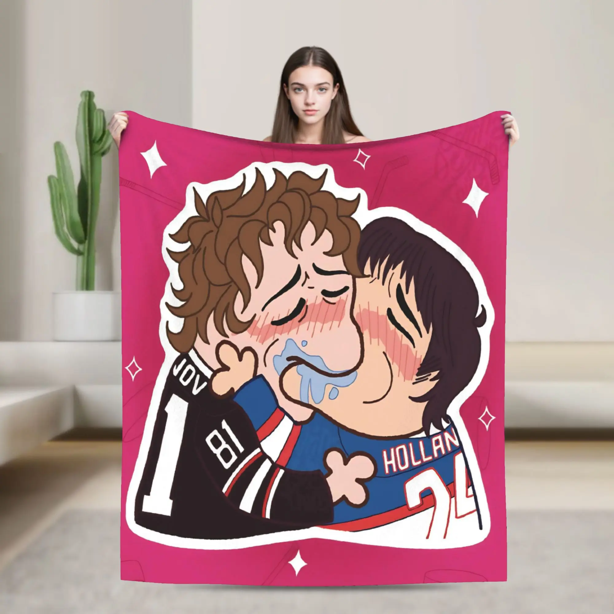 Kiss Heated Rivalry Blanket Velvet Decoration Cute Hollanov Multi-function Soft Throw Blanket for Sofa Car Bedding Throws
Kiss Heated Rivalry Blanket Velvet Decoration Cute Hollanov Multi-function Soft Throw Blanket for Sofa Car Bedding Throws