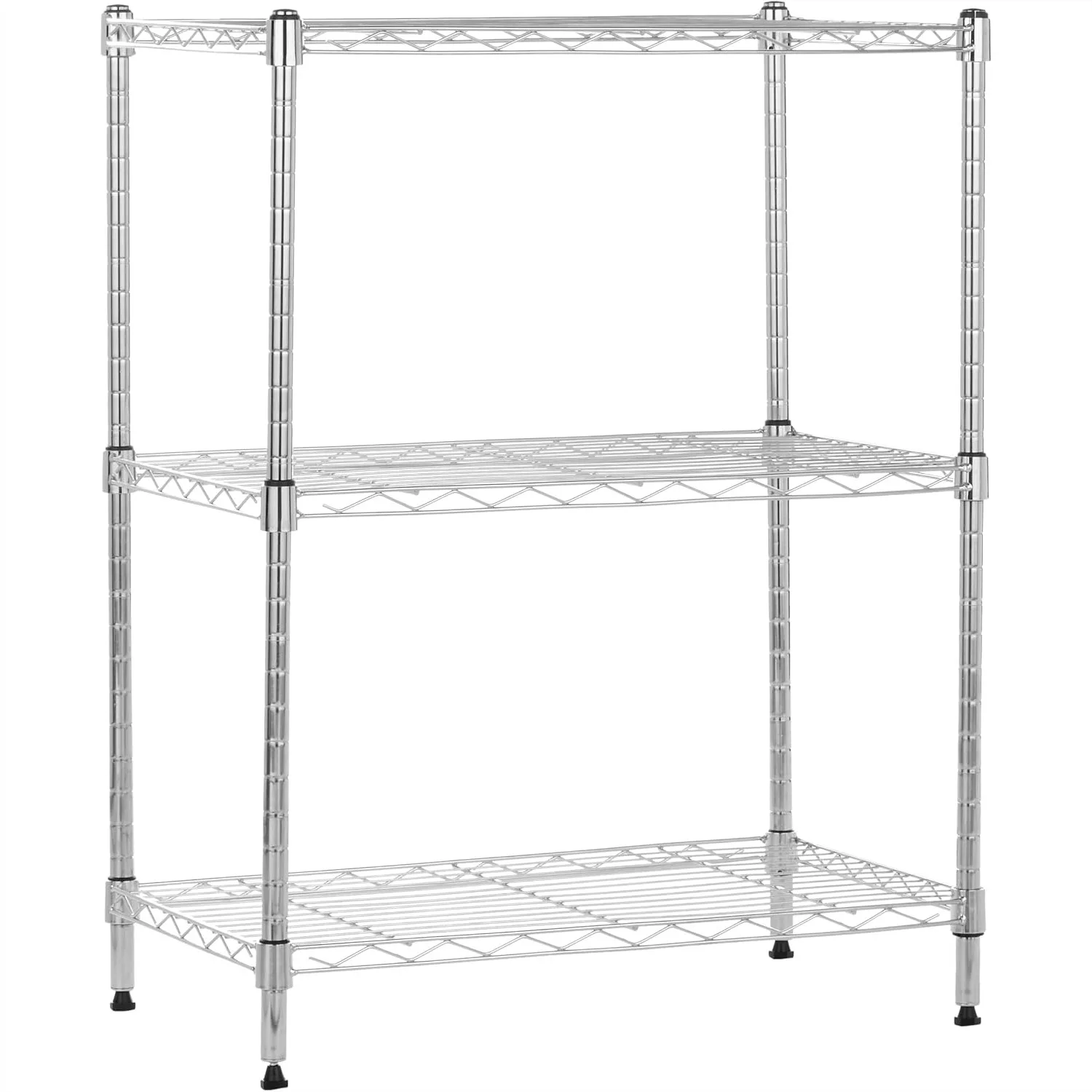 3-Shelf Adjustable Heavy Duty Steel Wire Shelving Rack, 250 lbs per Shelf, No-Tool Assembly, Chrome Finish
3-Shelf Adjustable Heavy Duty Steel Wire Shelving Rack, 250 lbs per Shelf, No-Tool Assembly, Chrome Finish
