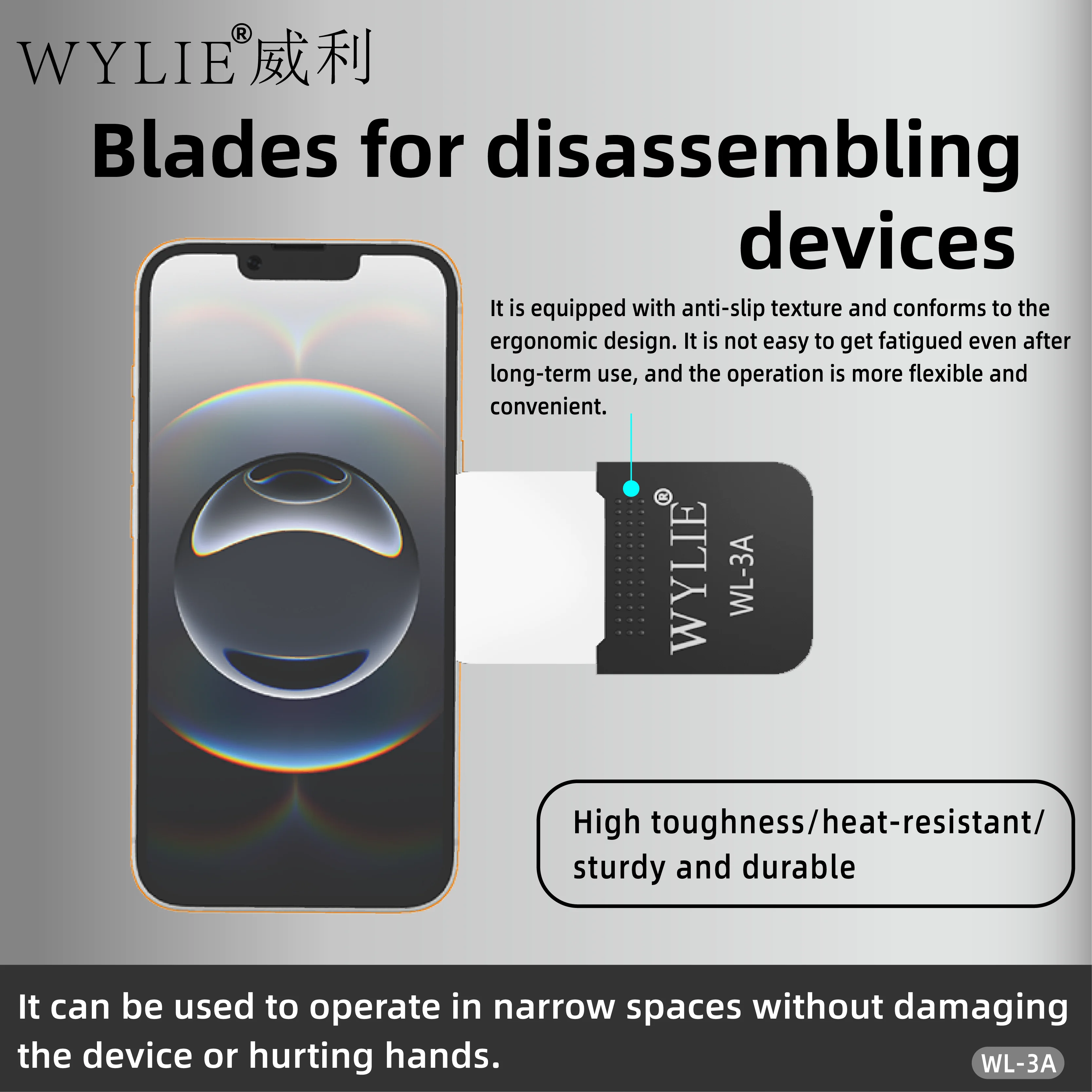WYLIE WL-3A Ultra-thin Tin Scraping Mobile Phone iPad Screen Repair Tool Curved Screen Disassembly Repair Tool
WYLIE WL-3A Ultra-thin Tin Scraping Mobile Phone iPad Screen Repair Tool Curved Screen Disassembly Repair Tool