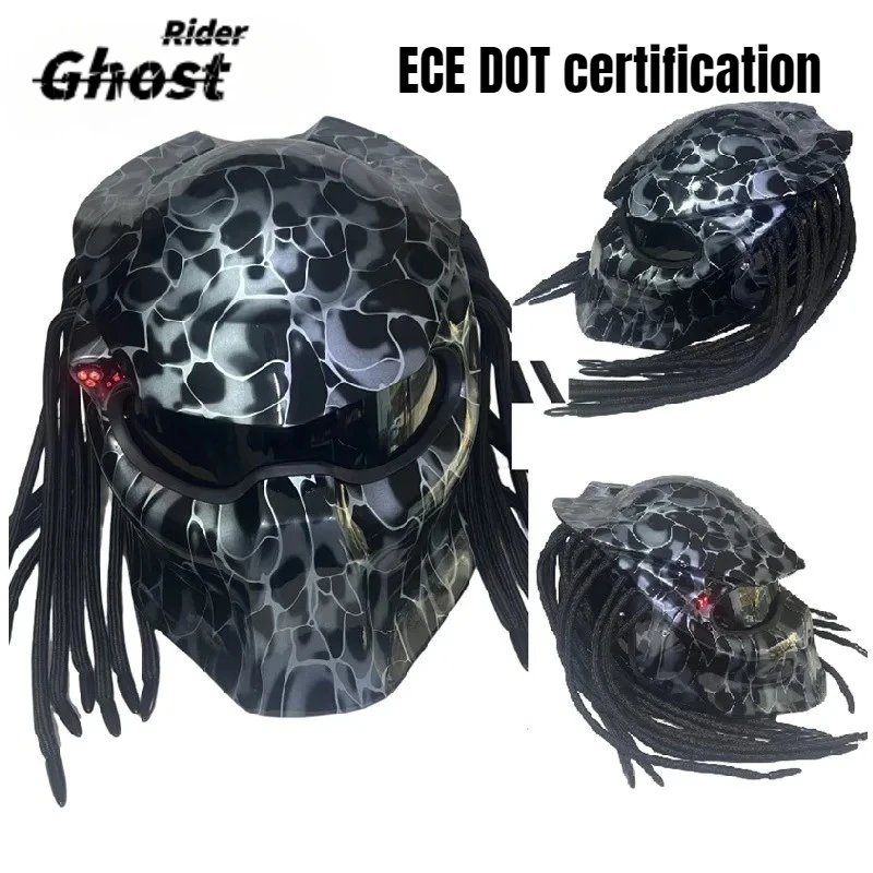 HOT Motorcycle Full Helmet Carbon Fiber Predator Helmet Off-road Racing Retro Moto Cool Braid Full Helmet DOT ECE Certified
HOT Motorcycle Full Helmet Carbon Fiber Predator Helmet Off-road Racing Retro Moto Cool Braid Full Helmet DOT ECE Certified