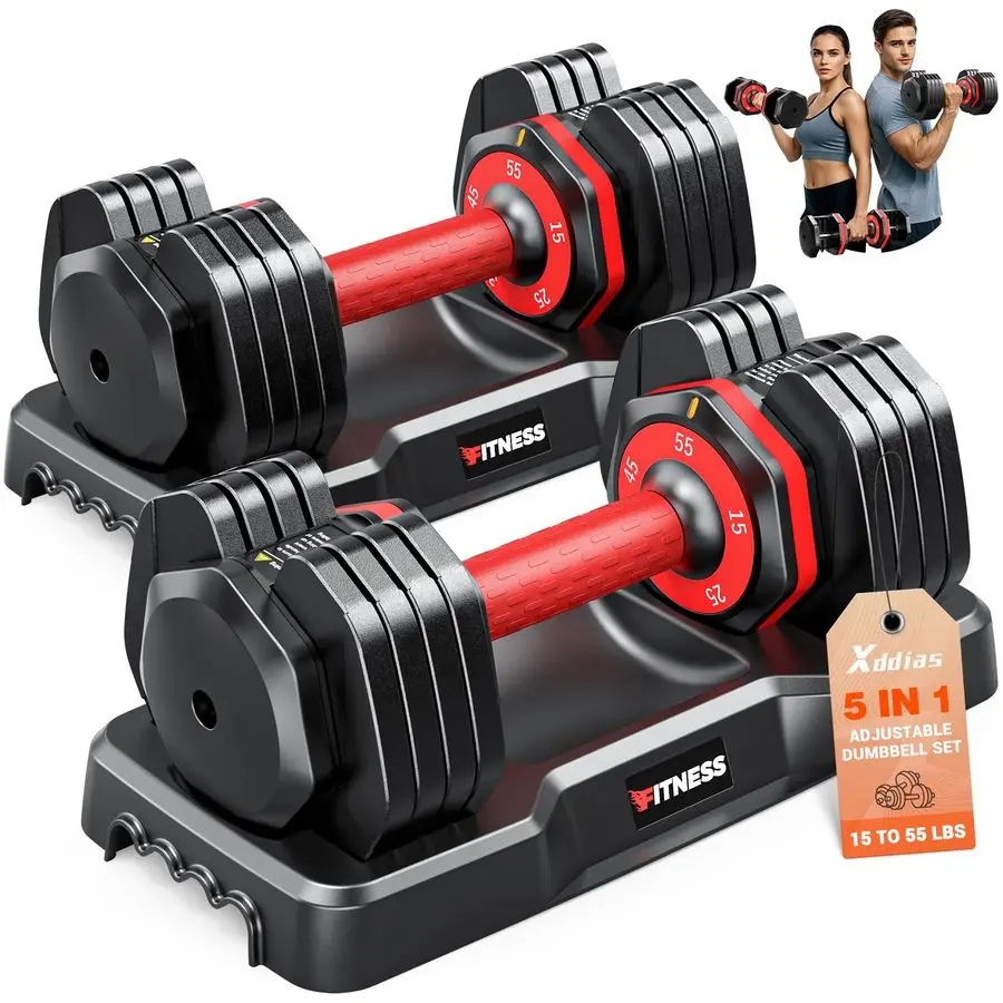 Adjustable Dumbbell Set of 2, 25 55 80LB Dumbbell SetFast Adjust Weights Set, 5 10 16 in 1 Free Weights Dumbbells S Customizable
Adjustable Dumbbell Set of 2, 25 55 80LB Dumbbell SetFast Adjust Weights Set, 5 10 16 in 1 Free Weights Dumbbells S Customizable