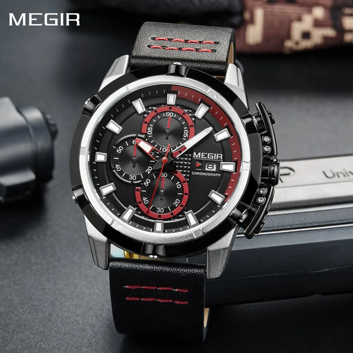 MEGIR Роскошные мужские часы с хронографом, модные спортивные военные часы, водонепроницаемые мужские кварцевые наручные часы Montre Homme 2062
MEGIR Роскошные мужские часы с хронографом, модные спортивные военные часы, водонепроницаемые мужские кварцевые наручные часы Montre Homme 2062