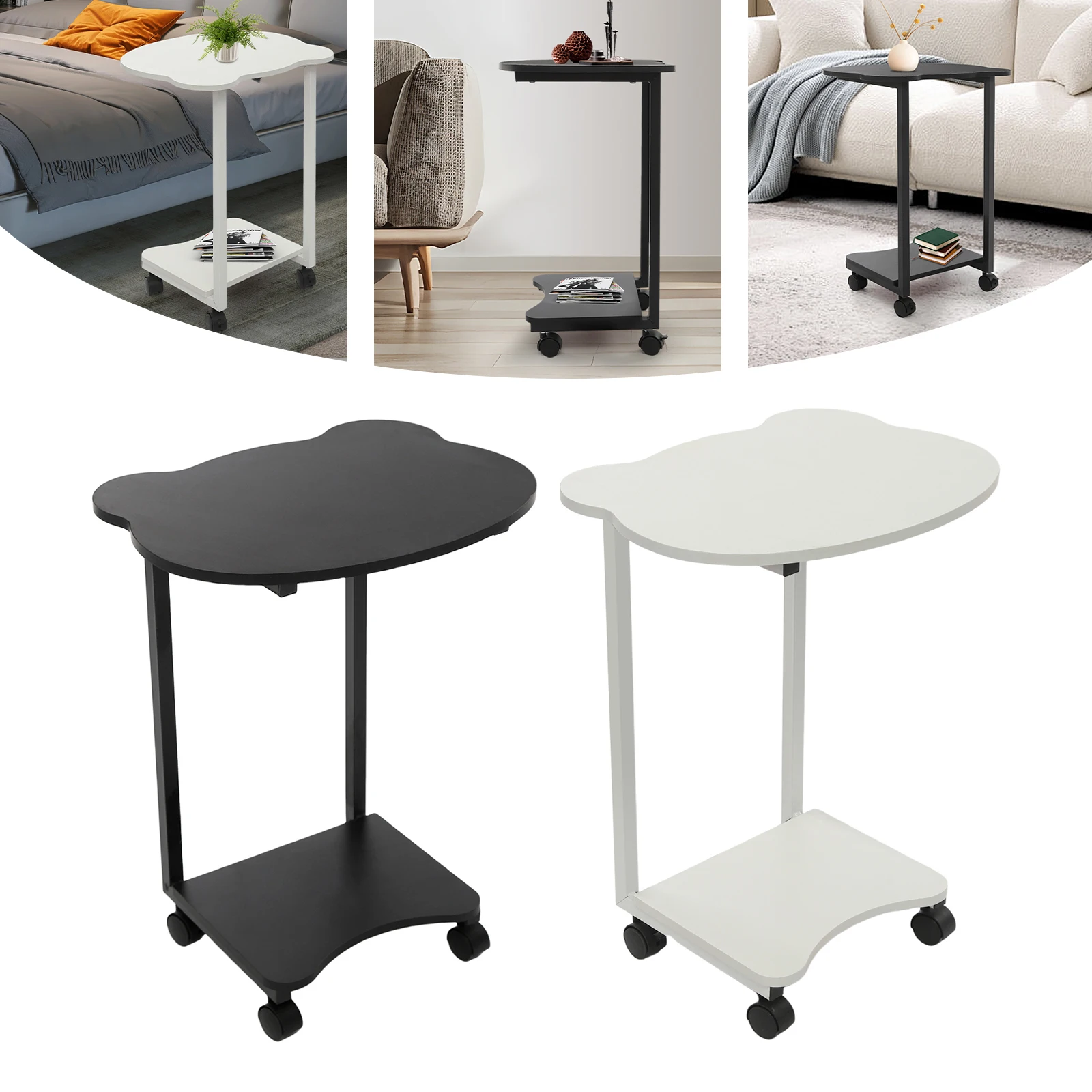Приставной столик с колесами, C-образный торцевой столик, небольшой приставной столик для дивана
Приставной столик с колесами, C-образный торцевой столик, небольшой приставной столик для дивана