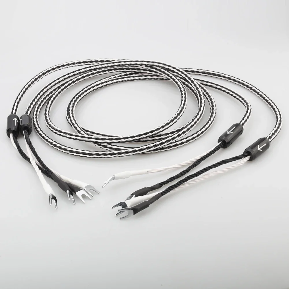 High Quality 8TC single copper audio speaker cable HiFi amplifier speaker cable spade to spade plug Audiophile
High Quality 8TC single copper audio speaker cable HiFi amplifier speaker cable spade to spade plug Audiophile