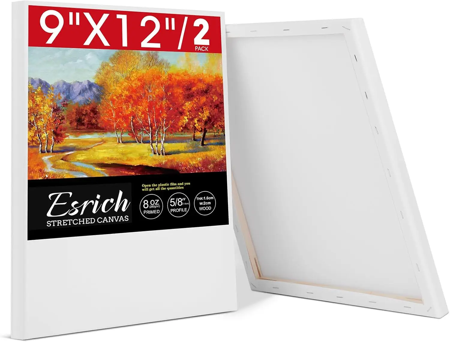 Stretched Canvas for Painting, 2 Pack 9x12 Inch, Primed Acid-Free Cotton, for Oil & Acrylic
Stretched Canvas for Painting, 2 Pack 9x12 Inch, Primed Acid-Free Cotton, for Oil & Acrylic