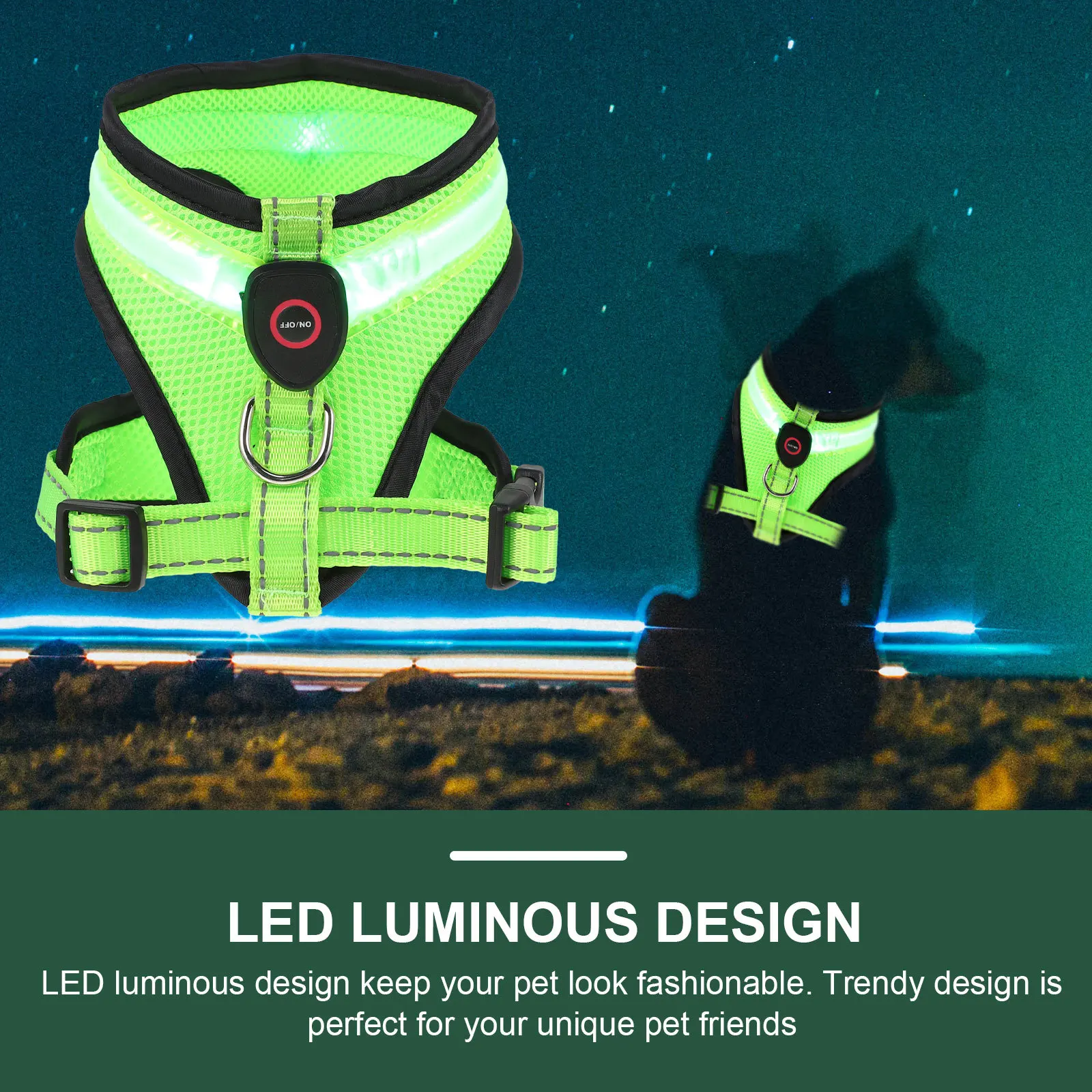 1Set Luminous LED Dog Vest USB Rechargeable Breathable Pet Dog Vest for Night Walking Comfortable Fit Trendy Design Lightweight
1Set Luminous LED Dog Vest USB Rechargeable Breathable Pet Dog Vest for Night Walking Comfortable Fit Trendy Design Lightweight
