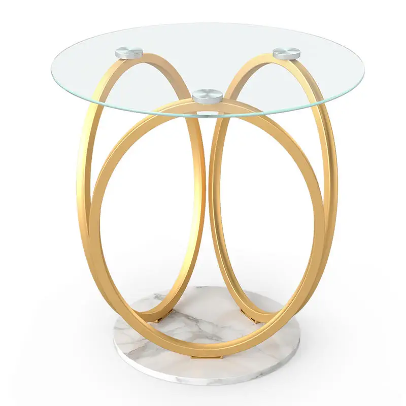 Round End Table Faux Marble Side Table with Tempered Glass Tabletop-Gold
Round End Table Faux Marble Side Table with Tempered Glass Tabletop-Gold