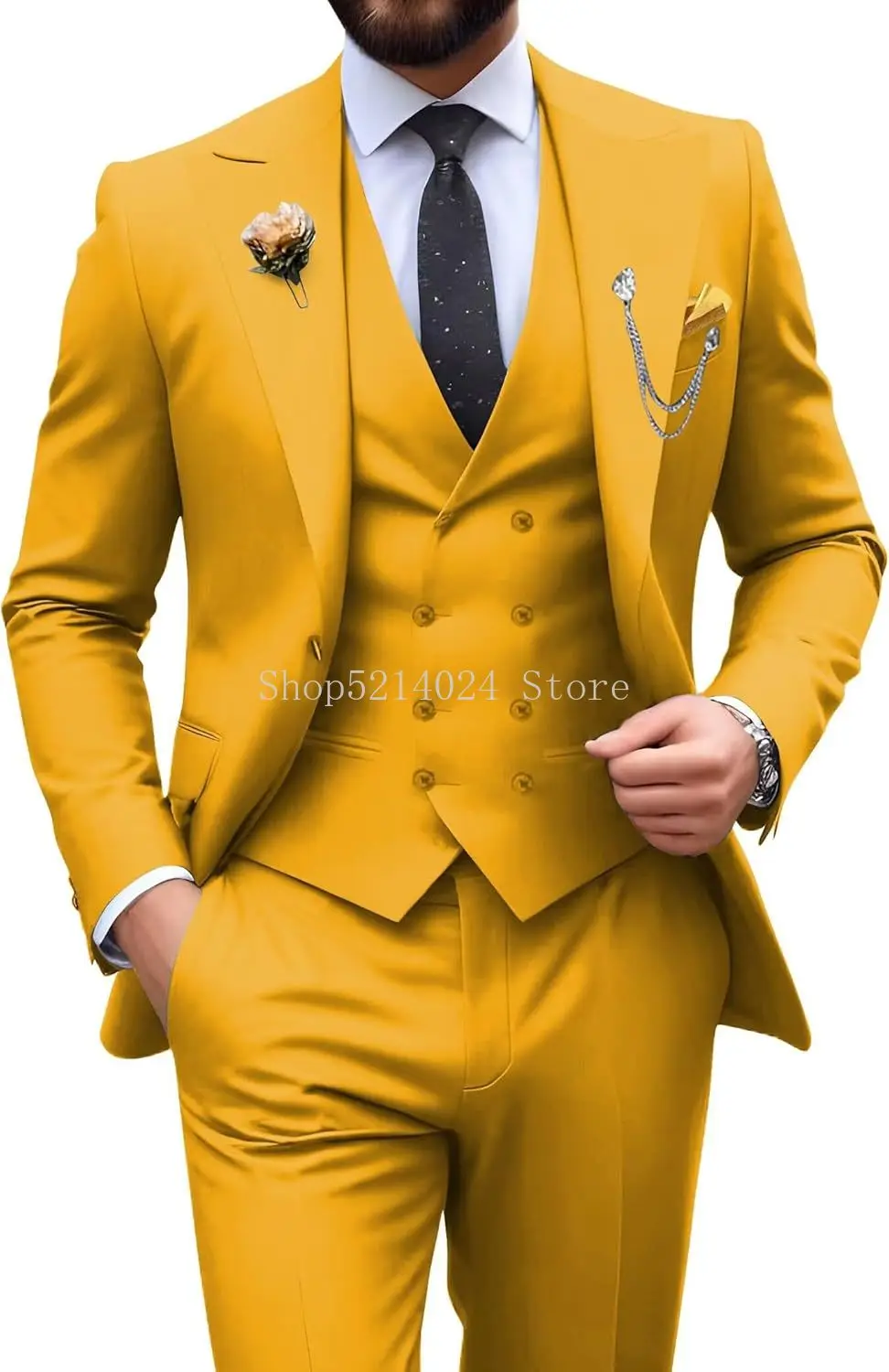Mens Suit 3 Piece Double Breasted Suit Men Slim Fit Tuxedos Wedding Prom Groom Suits Set
Mens Suit 3 Piece Double Breasted Suit Men Slim Fit Tuxedos Wedding Prom Groom Suits Set