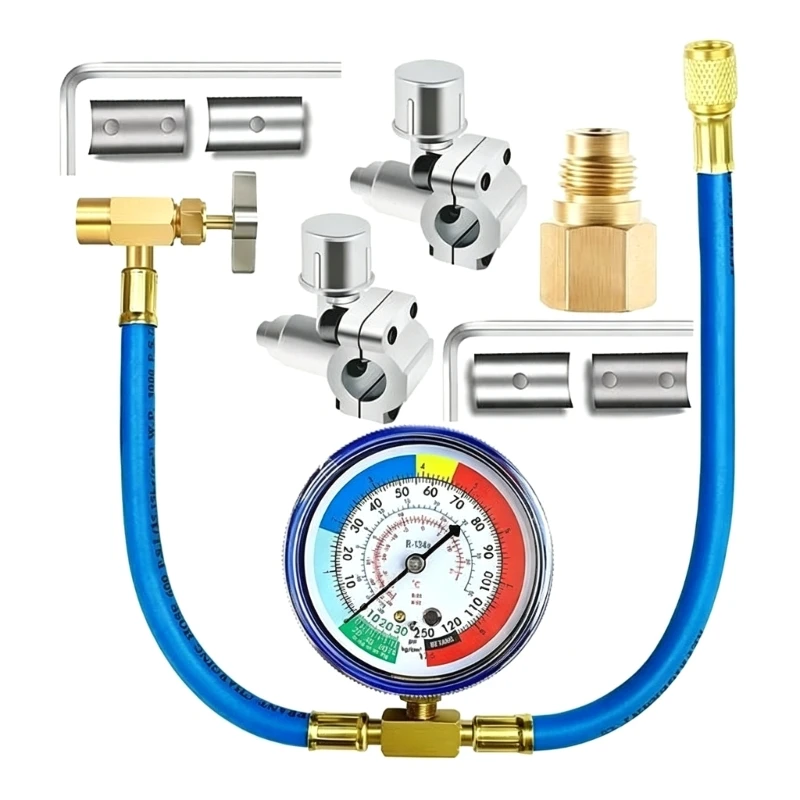 2025 New Car Air Conditioning Service Four Color Pressure Gauges & 2 Hoses for R134a
2025 New Car Air Conditioning Service Four Color Pressure Gauges & 2 Hoses for R134a