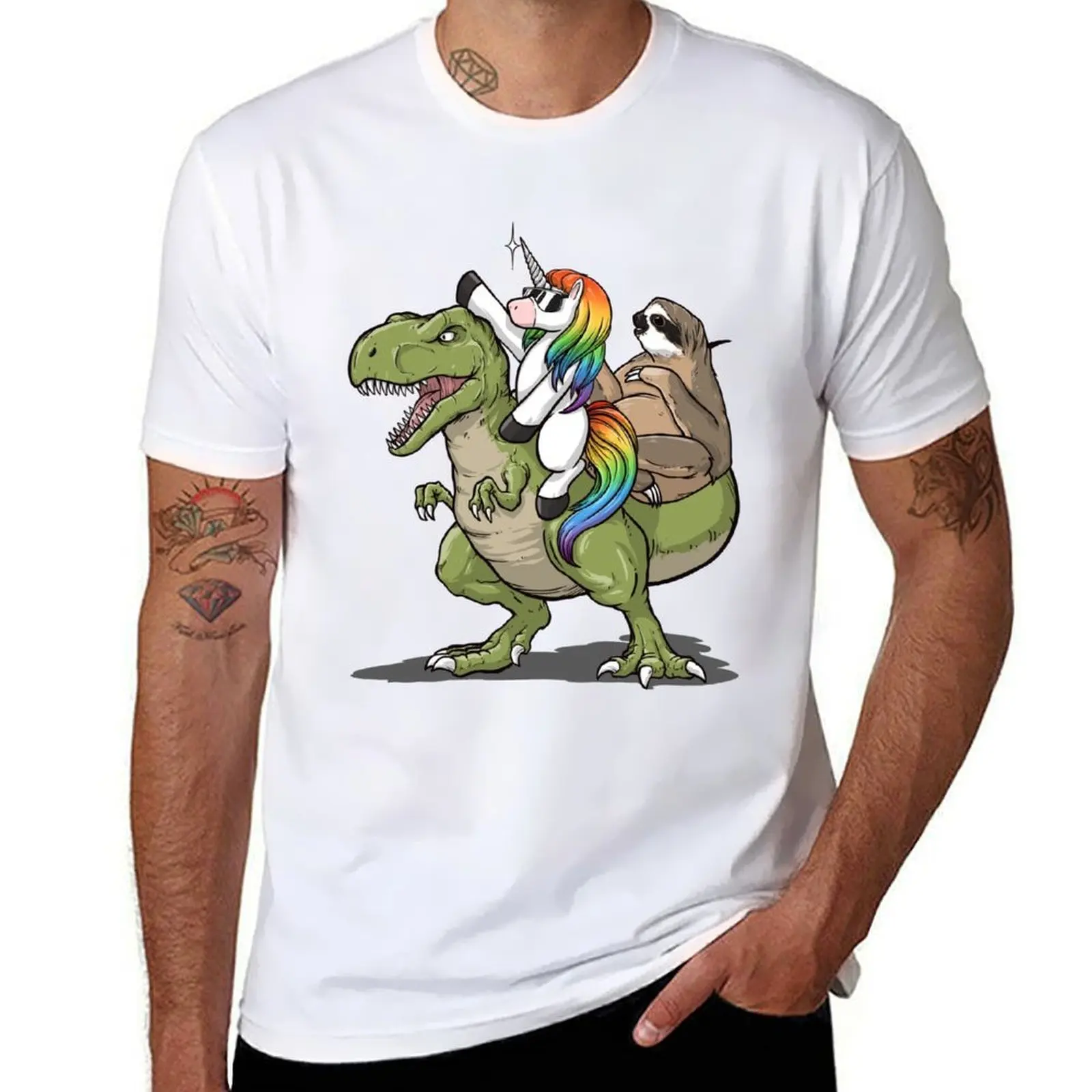 Funny Unicorn, Dinosaur And Sloth Lover Gift - Sloth And Unicorn Ride Dinosaur T-Shirt t shirts cotton 100% T-Shirt
Funny Unicorn, Dinosaur And Sloth Lover Gift - Sloth And Unicorn Ride Dinosaur T-Shirt t shirts cotton 100% T-Shirt