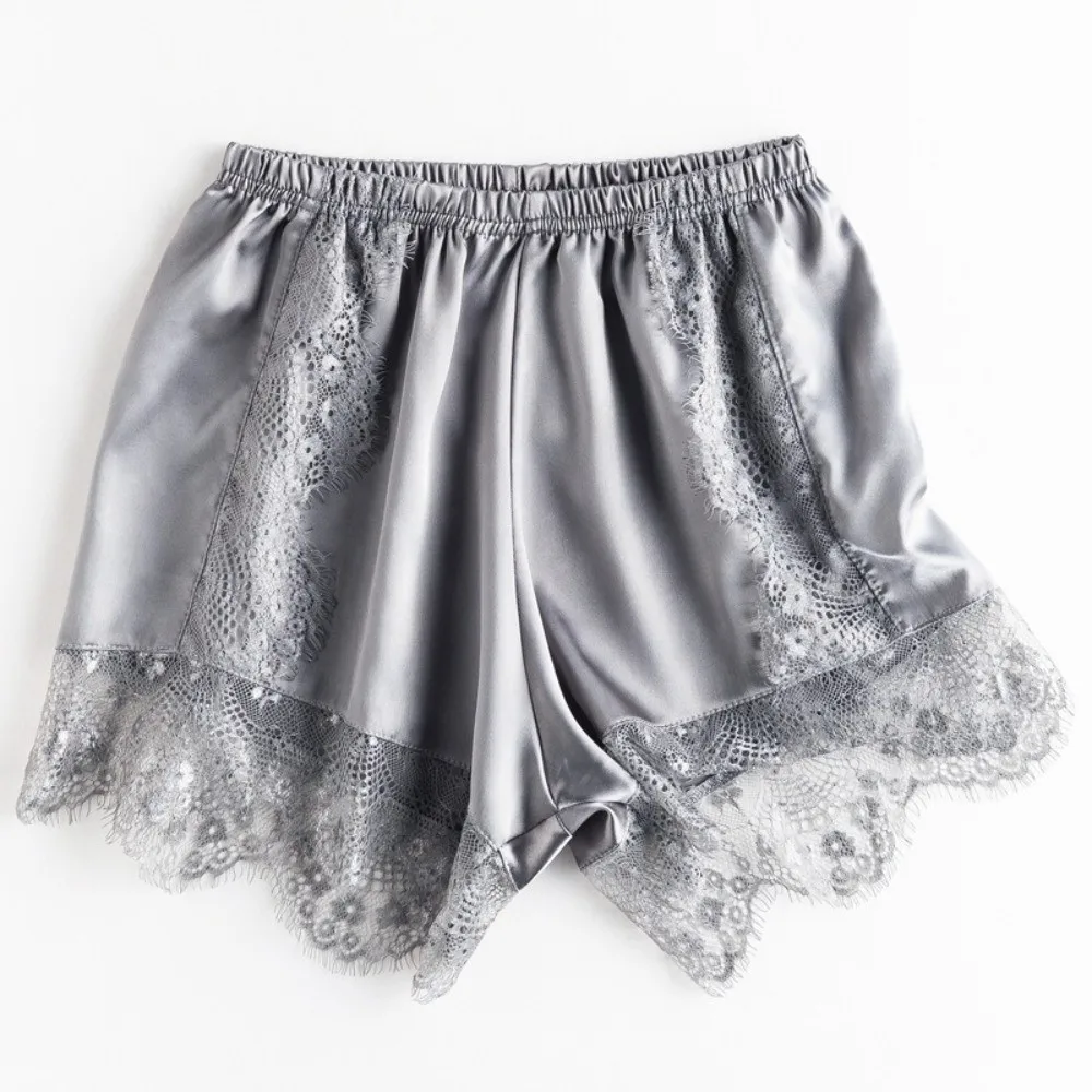 Fashion Satin Safety Shorts Lace Trim Thin Summer Shorts Elastic Waist Solid Color Loose Short Pants
Fashion Satin Safety Shorts Lace Trim Thin Summer Shorts Elastic Waist Solid Color Loose Short Pants