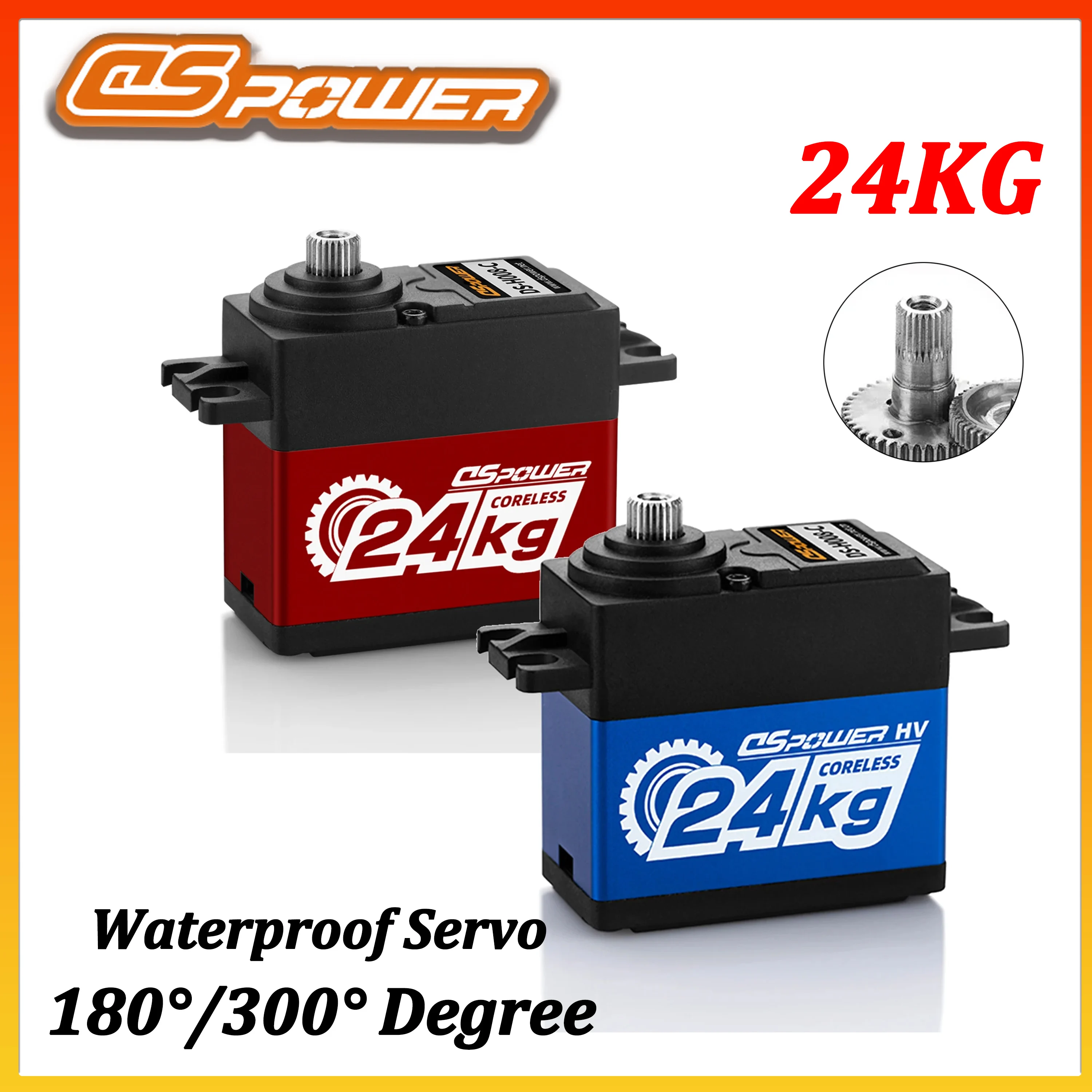 DSPOWER 24KG Waterproof Digital Servo 180°/300° Half Aluminum Frame for 1/10 RC Car Robot Drone Boat SCX10 Hyper Go Wltoys WPL
DSPOWER 24KG Waterproof Digital Servo 180°/300° Half Aluminum Frame for 1/10 RC Car Robot Drone Boat SCX10 Hyper Go Wltoys WPL