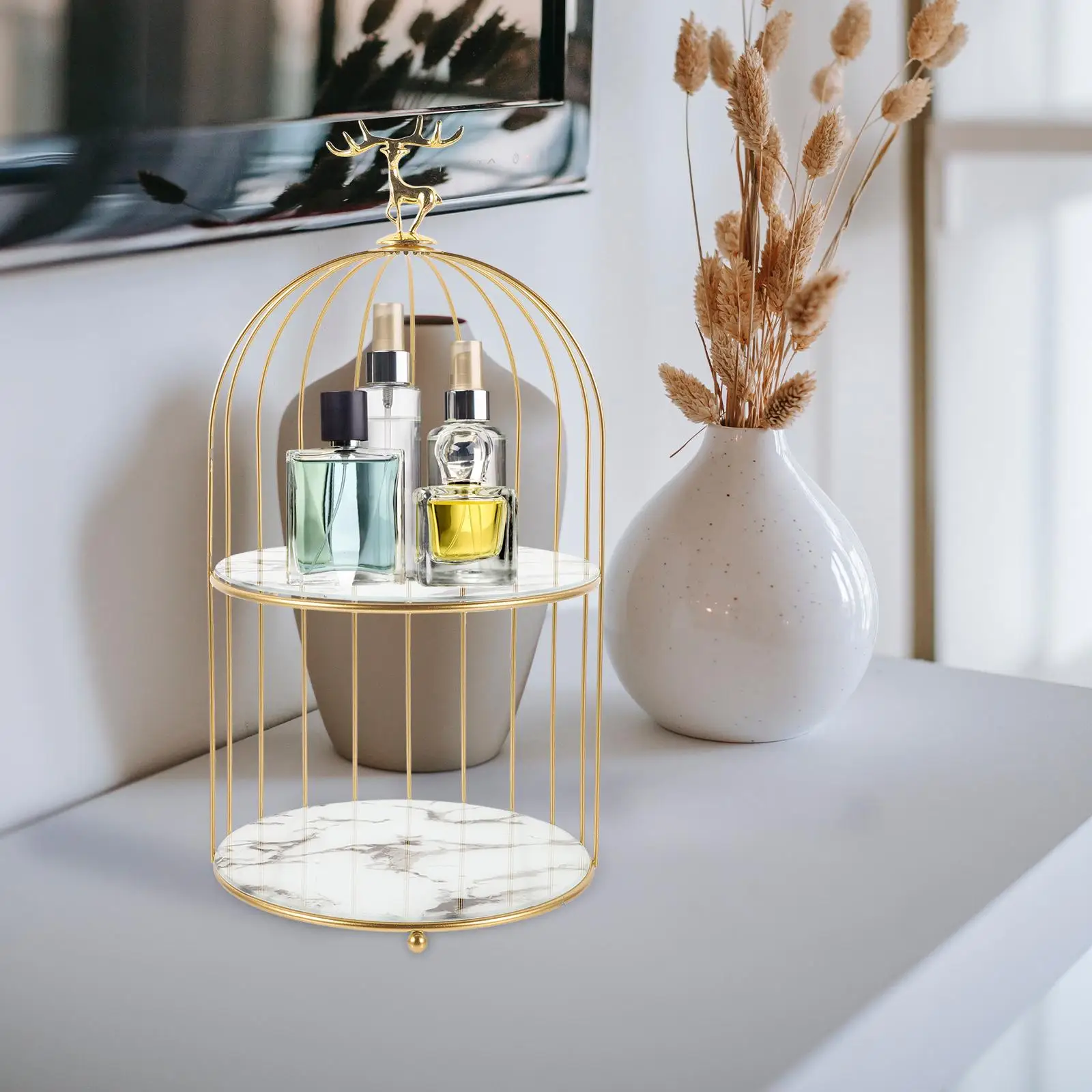 Deer Head Display Stand Dresser Bird Cages Storage Rack Perfume Holder Vanity Tables Makeup
Deer Head Display Stand Dresser Bird Cages Storage Rack Perfume Holder Vanity Tables Makeup