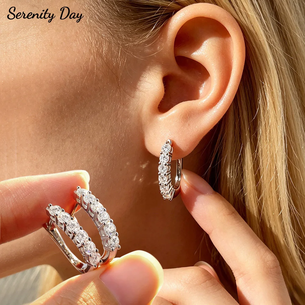 Serenity 2mm 3mm All Moissanite Earrings for Women Birthdays Gift Sparkling D Color U Shape Earring S925 Sterling Silver Jewelry
Serenity 2mm 3mm All Moissanite Earrings for Women Birthdays Gift Sparkling D Color U Shape Earring S925 Sterling Silver Jewelry