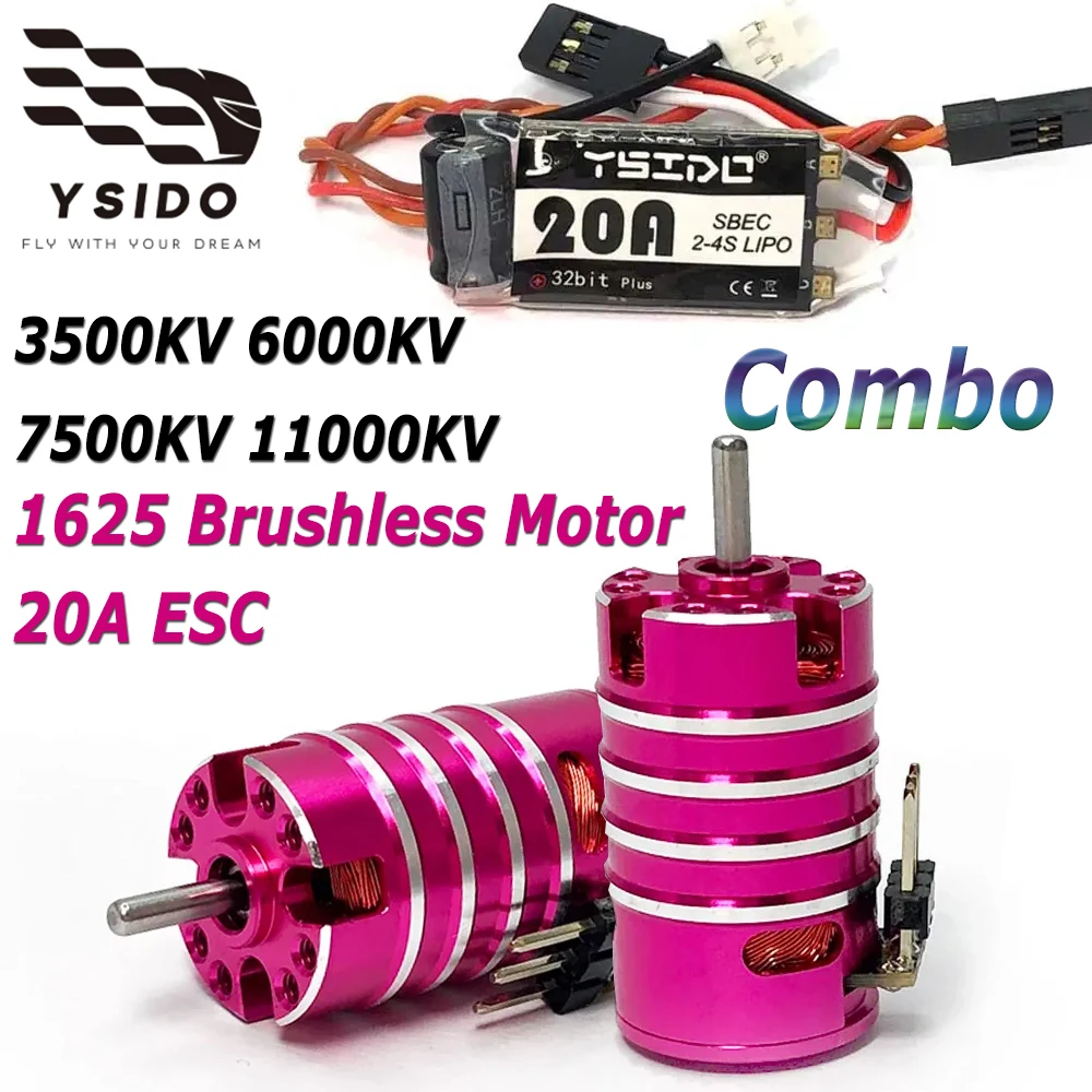 Бесщеточный двигатель YSIDO 1625 3500/6000/7500/11000KV с валом 2,0 мм и комбо-набором ESC 20A для радиоуправляемых моделей автомобилей Wltoys Traxxas 1/24 1/28
Бесщеточный двигатель YSIDO 1625 3500/6000/7500/11000KV с валом 2,0 мм и комбо-набором ESC 20A для радиоуправляемых моделей автомобилей Wltoys Traxxas 1/24 1/28