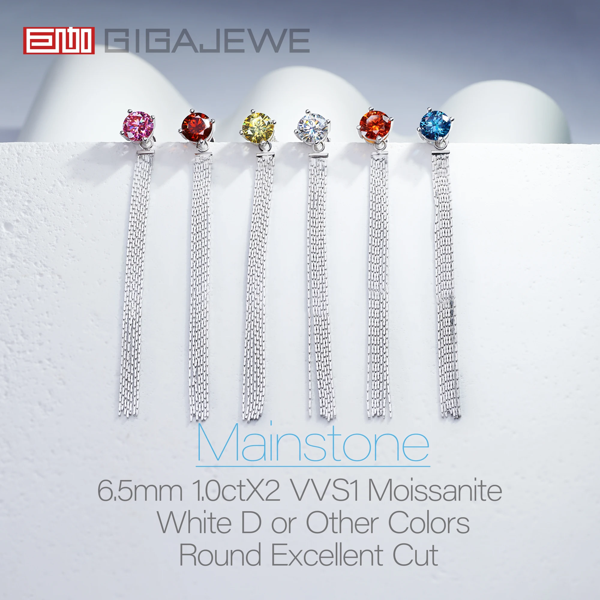 Серьги с кисточками GIGAJEWE Moissanite White D NovaColor Fl-VVS1, серебро 925 пробы, 18 К, позолота, ювелирные изделия, подарок для жены
Серьги с кисточками GIGAJEWE Moissanite White D NovaColor Fl-VVS1, серебро 925 пробы, 18 К, позолота, ювелирные изделия, подарок для жены