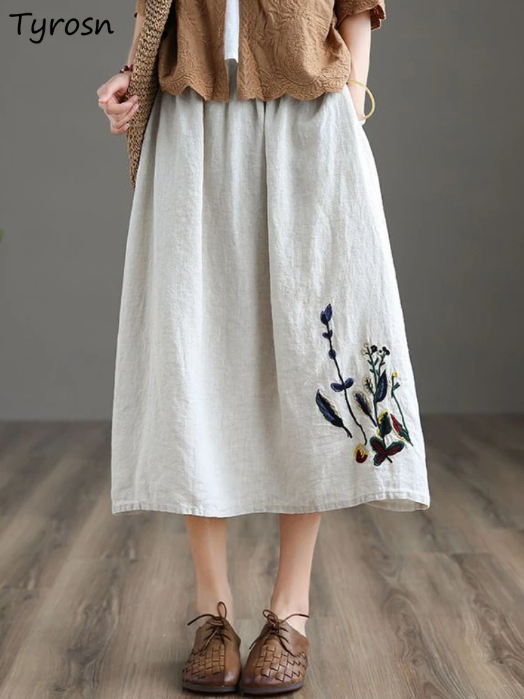 Skirts Women Retro Elegant Simple Embroidery Design Holiday Chinese Style Tender Comfortable A-line Chic Mature Streetwear Daily
Skirts Women Retro Elegant Simple Embroidery Design Holiday Chinese Style Tender Comfortable A-line Chic Mature Streetwear Daily