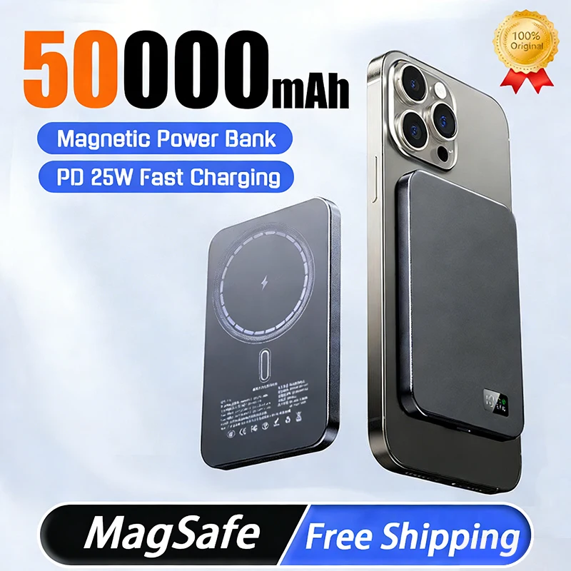 50000 мАч Магнитный беспроводной внешний аккумулятор 3 в 1 PowerBank PD 22,5 Вт Быстрая зарядка Внешний аккумулятор Magsafe для iPhone 17 Huawei Xiaomi
50000 мАч Магнитный беспроводной внешний аккумулятор 3 в 1 PowerBank PD 22,5 Вт Быстрая зарядка Внешний аккумулятор Magsafe для iPhone 17 Huawei Xiaomi