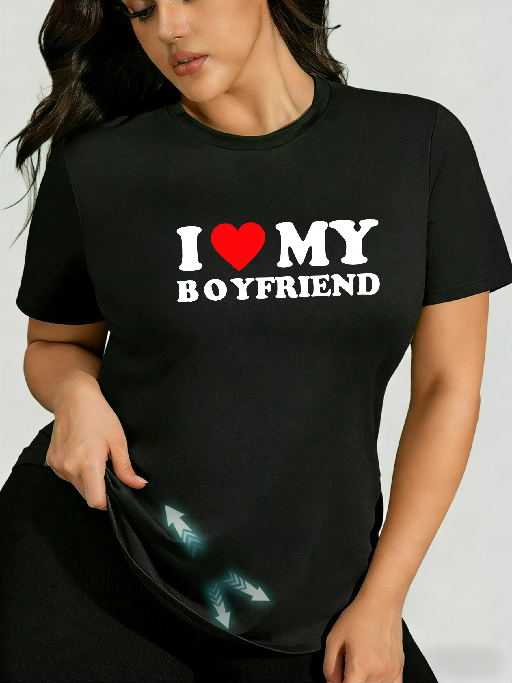 Couple Love Declaration Plus Size T-shirt, Summer Sweet Cool Style Versatile Age-reducing Casual Top
Couple Love Declaration Plus Size T-shirt, Summer Sweet Cool Style Versatile Age-reducing Casual Top
