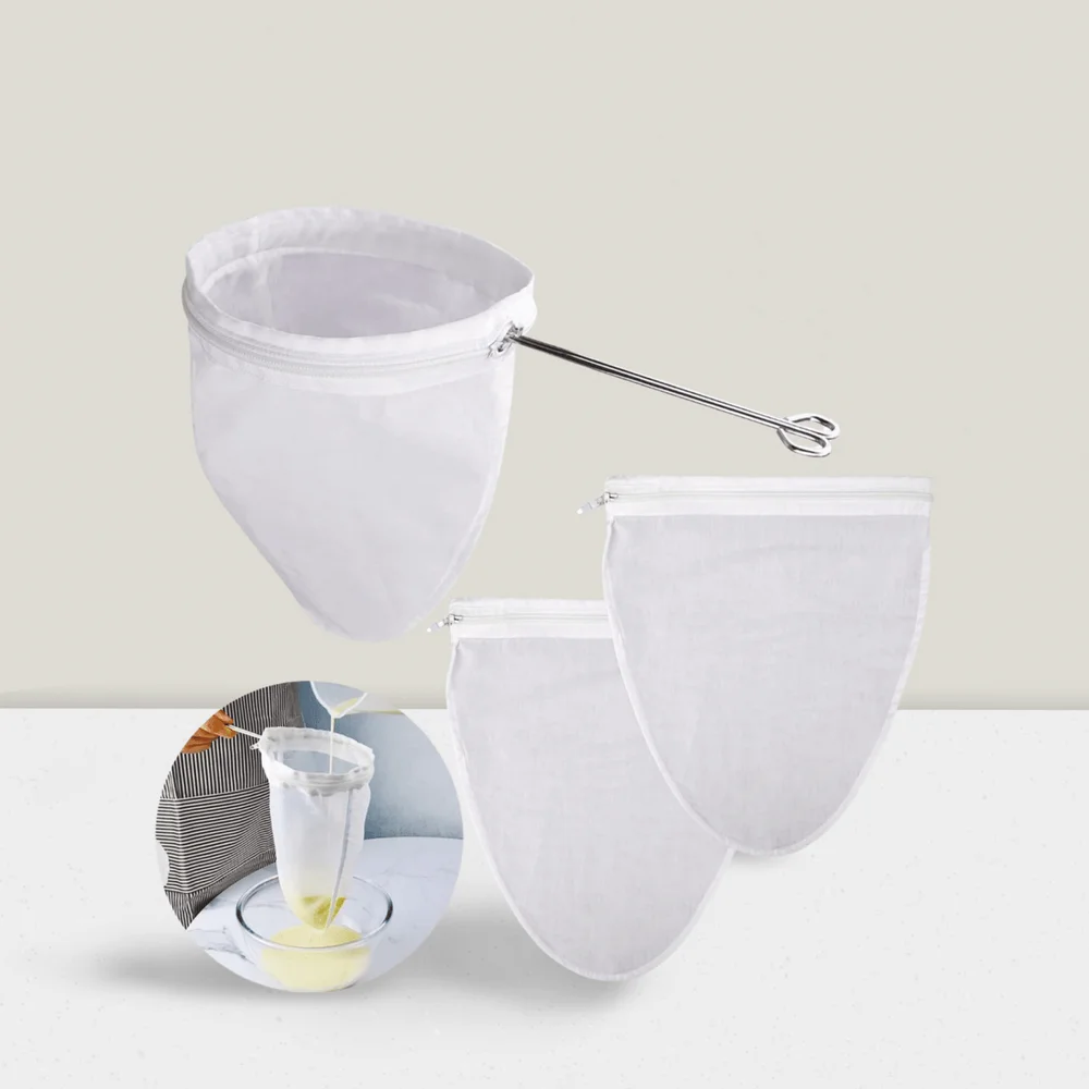 Fine Mesh Strainer Bags, Reusable Filter Bags With Stainless Steel Handle Frame, Small Size, Nut Milk Coffee Milk Butter Juices
Fine Mesh Strainer Bags, Reusable Filter Bags With Stainless Steel Handle Frame, Small Size, Nut Milk Coffee Milk Butter Juices