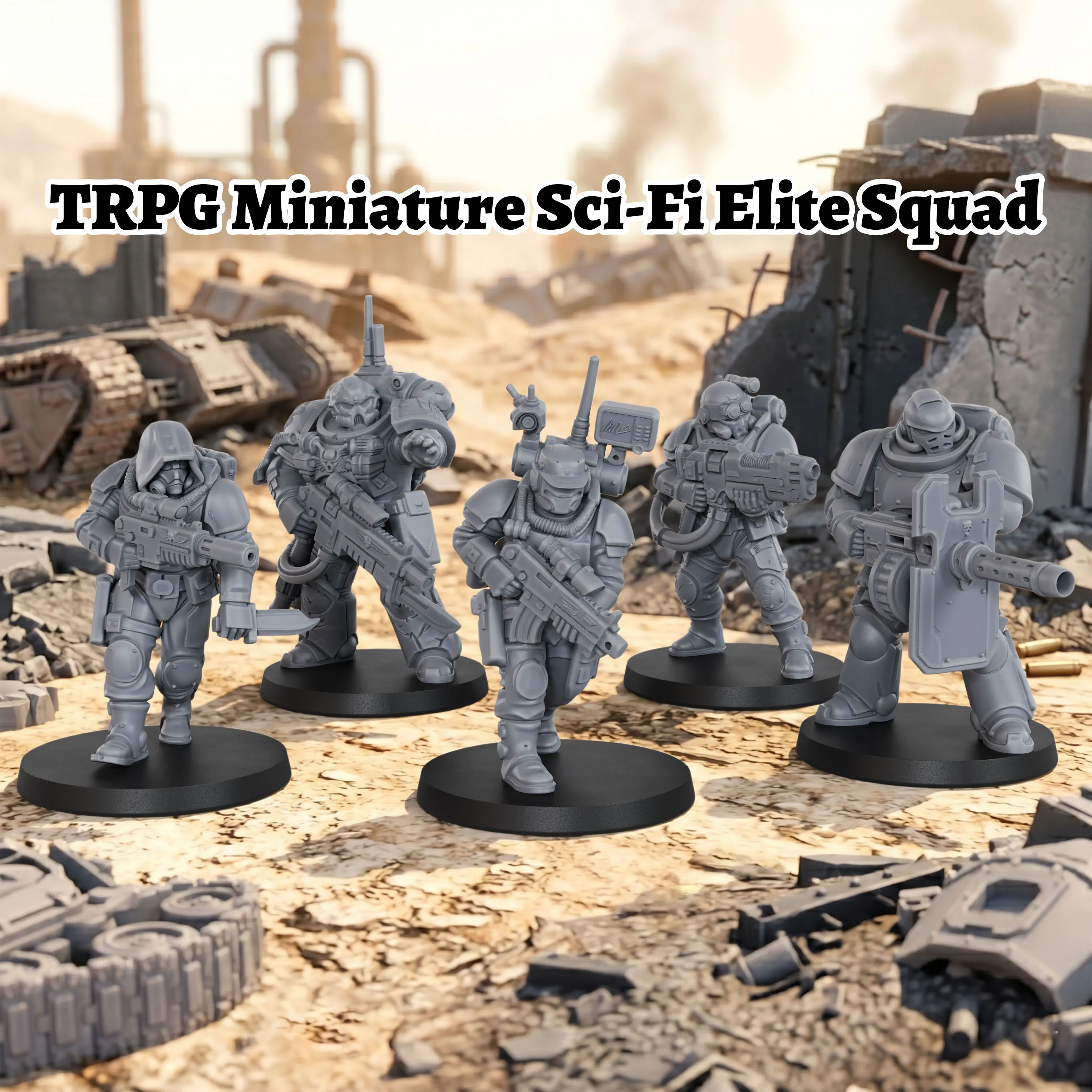 Sci-Fi Elite Squad Miniature Set - 28mm TTRPG Figures, Futuristic Soldier Gear, Collectible Gift for Sci-Fi Base & Space Station
Sci-Fi Elite Squad Miniature Set - 28mm TTRPG Figures, Futuristic Soldier Gear, Collectible Gift for Sci-Fi Base & Space Station