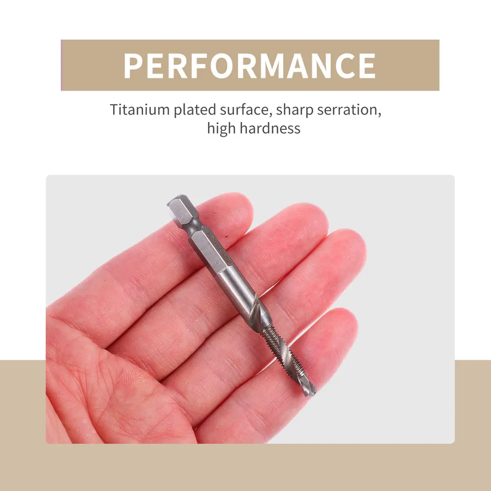 6 Pcs Tap Bit Set High Titanium Coated Spiral Drill Bits 3 in 1 Drill Tap Counter Sink Tool Metric Thread for Metal
6 Pcs Tap Bit Set High Titanium Coated Spiral Drill Bits 3 in 1 Drill Tap Counter Sink Tool Metric Thread for Metal
