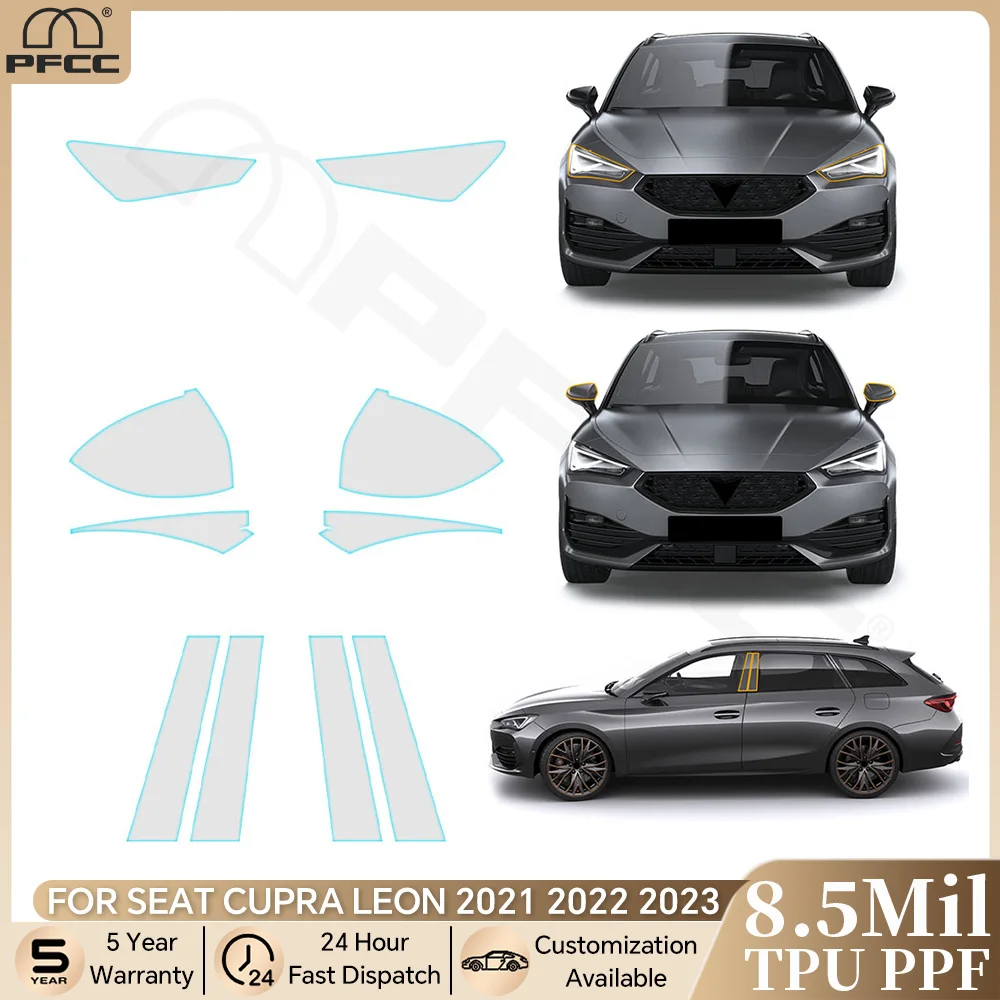 For Seat Cupra Leon 2021 2022 2023 Pre-cut PPF Bra Headlight Rearview B Pillars TPU Paint Protection Film Anti-scratch Clear Kit
For Seat Cupra Leon 2021 2022 2023 Pre-cut PPF Bra Headlight Rearview B Pillars TPU Paint Protection Film Anti-scratch Clear Kit