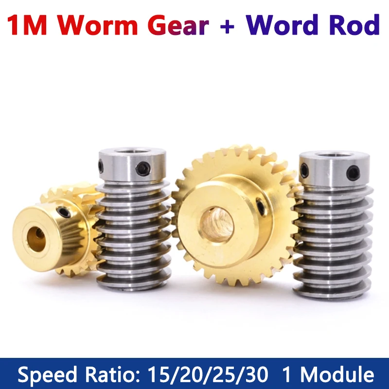 1 Set 1M Turbine Worm Gear with Worm Rod 1 Module 15 20 25 30 Teeth Brass Gear 45# Steel Worm Rod Drive Ratio 1:15/20/25/30
1 Set 1M Turbine Worm Gear with Worm Rod 1 Module 15 20 25 30 Teeth Brass Gear 45# Steel Worm Rod Drive Ratio 1:15/20/25/30