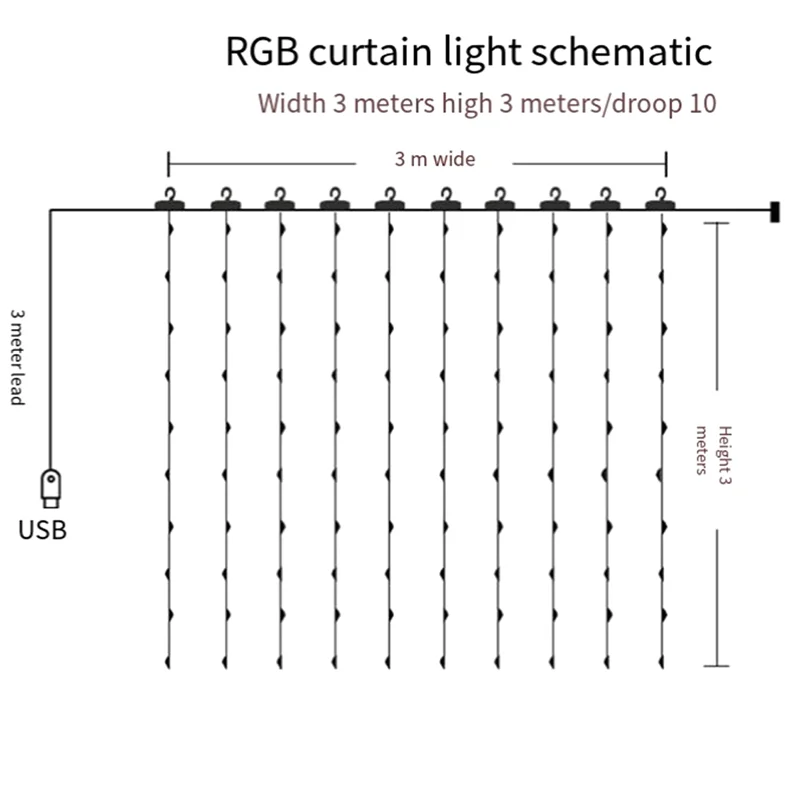 A07F-3X3meter USB LED Curtains Festoon 16 Colors LED Lights Garlands For Christmas Lights Ramadan String Lights Party Decor
A07F-3X3meter USB LED Curtains Festoon 16 Colors LED Lights Garlands For Christmas Lights Ramadan String Lights Party Decor