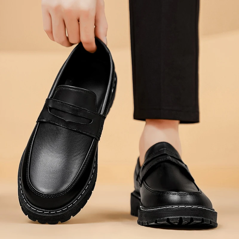 Men's Casual Work Shoes Spring Business Formal Black Versatile Soft Bottom Trendy Bean Shoes Comfortable Breathable Leather
Men's Casual Work Shoes Spring Business Formal Black Versatile Soft Bottom Trendy Bean Shoes Comfortable Breathable Leather