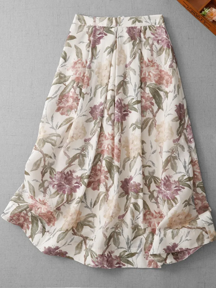 Retro Beautiful Floral Cotton Linen Skirt Women's Summer Holiday Style Lightweight Draping Slim A-Line Long Skirt
Retro Beautiful Floral Cotton Linen Skirt Women's Summer Holiday Style Lightweight Draping Slim A-Line Long Skirt
