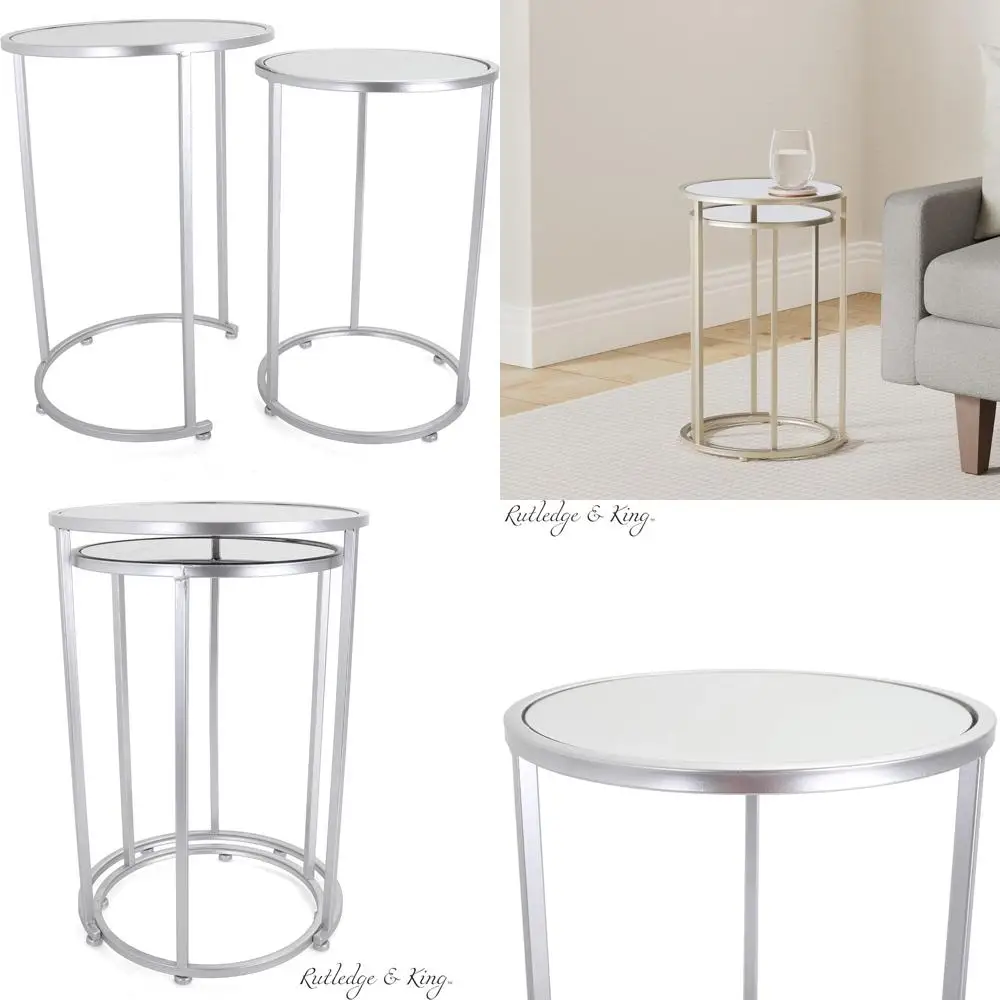 Круглые столы Rutledge & King Silver Nested с зеркальными поверхностями 
Круглые столы Rutledge & King Silver Nested с зеркальными поверхностями