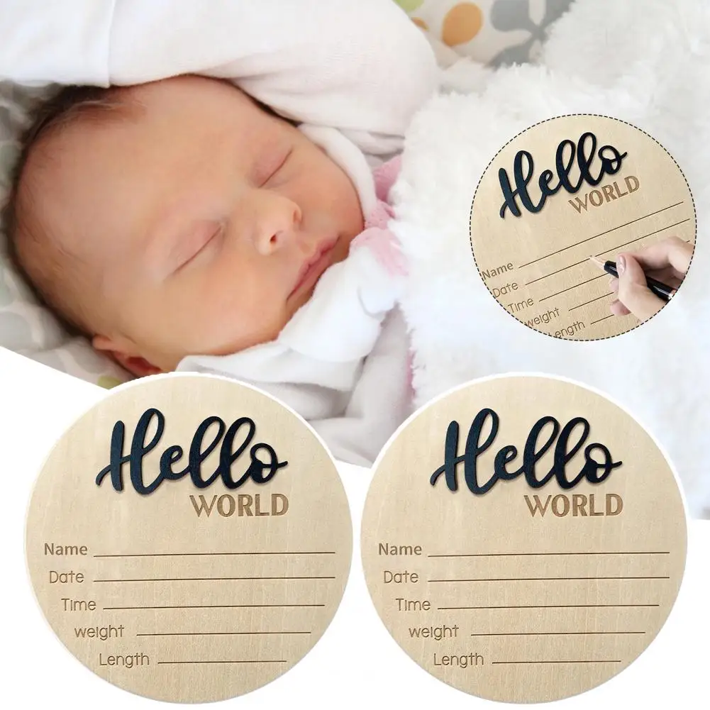 Wooden Baby Birth Announcement Sign Hello World Newborn Welcome Sign Name Date Time Weight Recording Round Plaque Gift
Wooden Baby Birth Announcement Sign Hello World Newborn Welcome Sign Name Date Time Weight Recording Round Plaque Gift