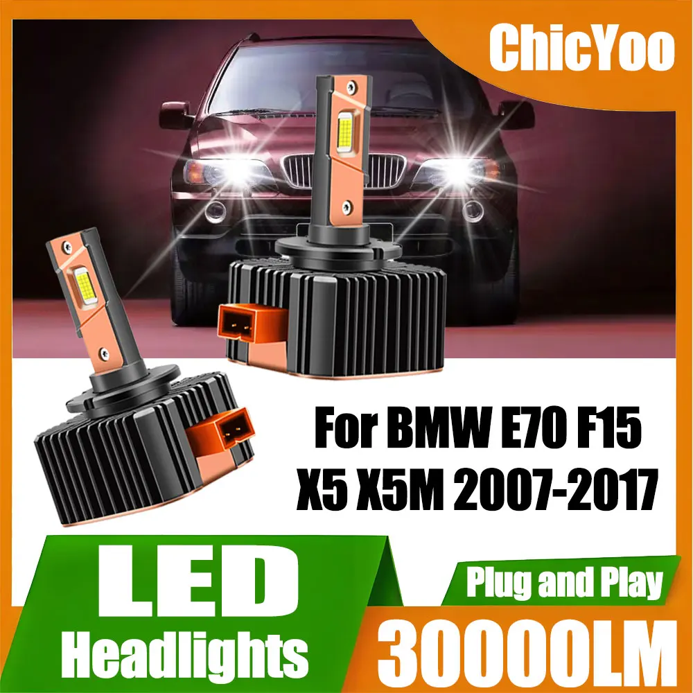 2PCS 6000K White Auto HID Xenon Lights D1S Canbus LED Headlamps Bulbs 30000LM Plug&Play 120W For BMW E70 F15 X5 X5M 2007-2017
2PCS 6000K White Auto HID Xenon Lights D1S Canbus LED Headlamps Bulbs 30000LM Plug&Play 120W For BMW E70 F15 X5 X5M 2007-2017