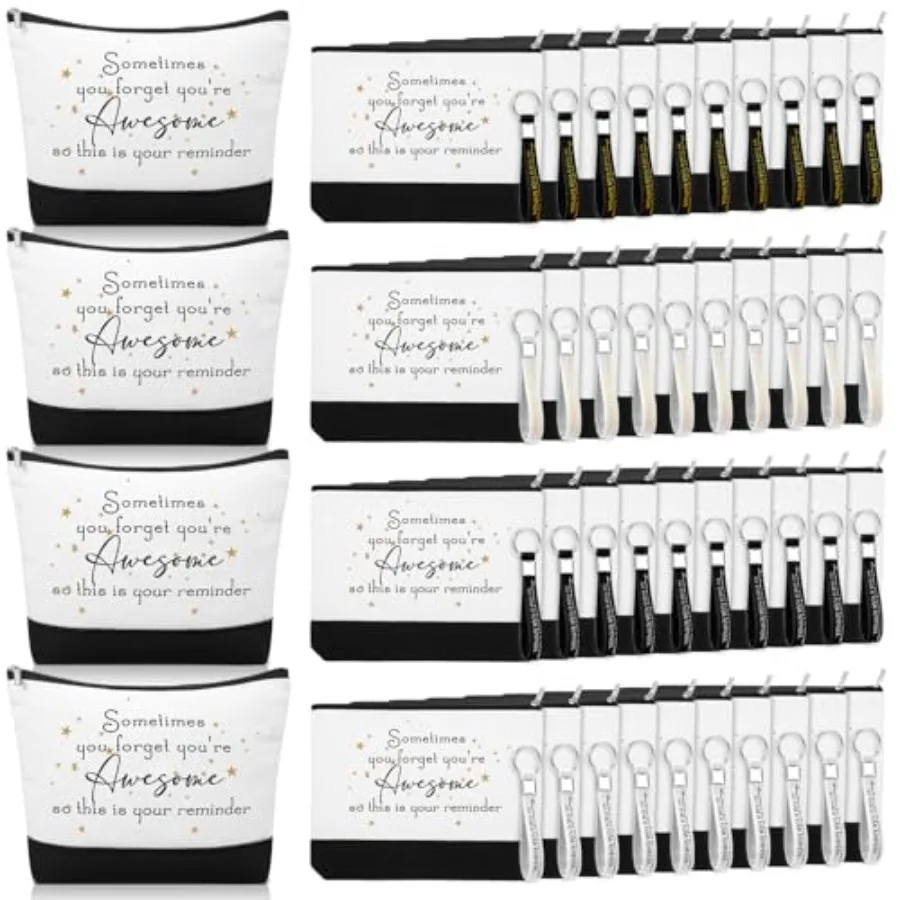 80 Pcs Employee Appreciation Gifts Canvas Cosmetic Bag Bulk Inspirational Makeup Bags with Thank You Keychains for Women Cowork
80 Pcs Employee Appreciation Gifts Canvas Cosmetic Bag Bulk Inspirational Makeup Bags with Thank You Keychains for Women Cowork
