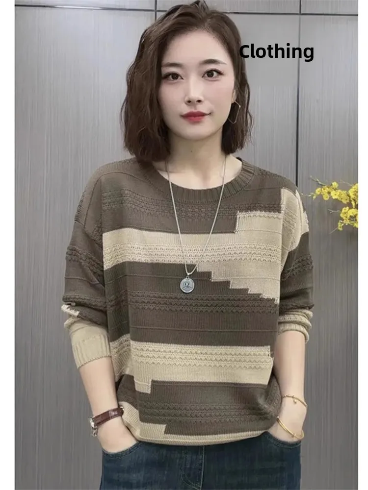 Ladies Knitted Wool Sweater Large Size Base Shirt Korean Style Loose Fit Long Sleeve Autumn Winter New Arrival Fashion Trend
Ladies Knitted Wool Sweater Large Size Base Shirt Korean Style Loose Fit Long Sleeve Autumn Winter New Arrival Fashion Trend